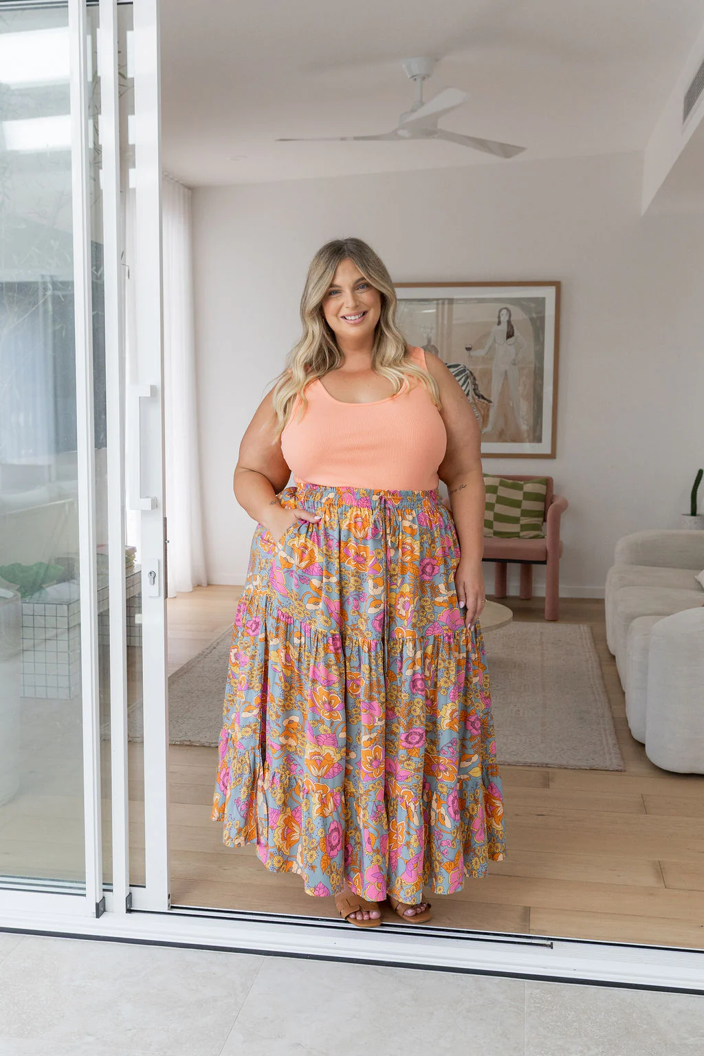 Carrie Skirt in Ash Mixed Floral - Image 8