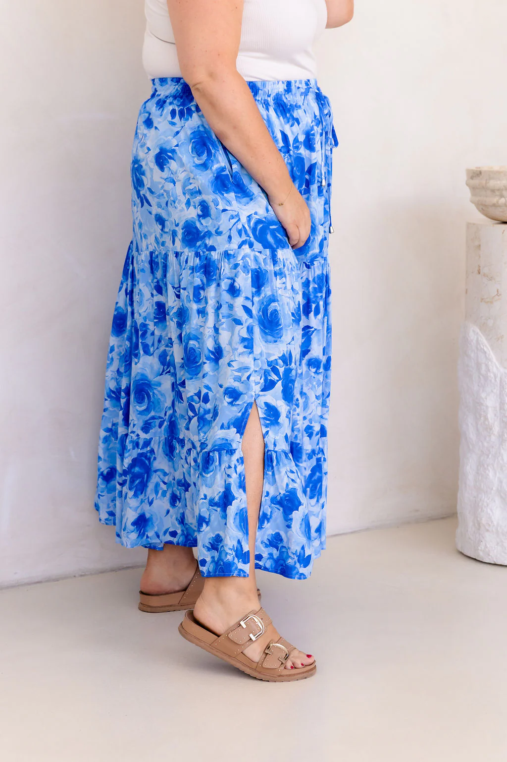 Carrie Skirt In Blue Roses - Image 11