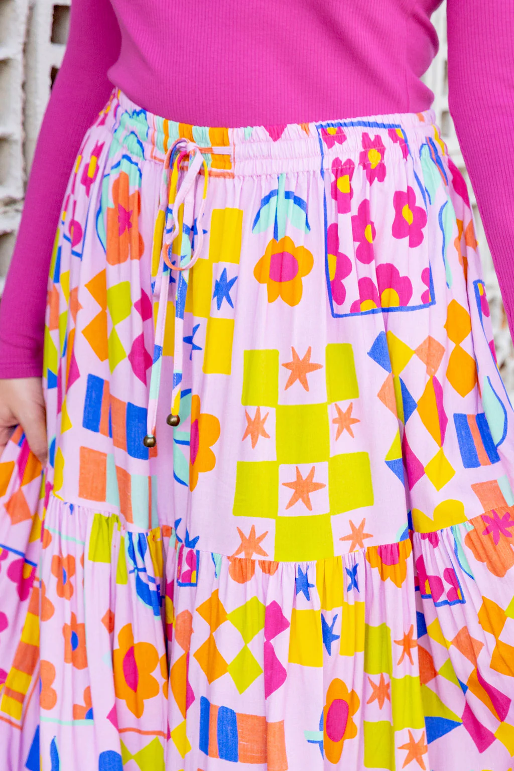 Carrie Skirt in Checkerboard Petals - Image 5