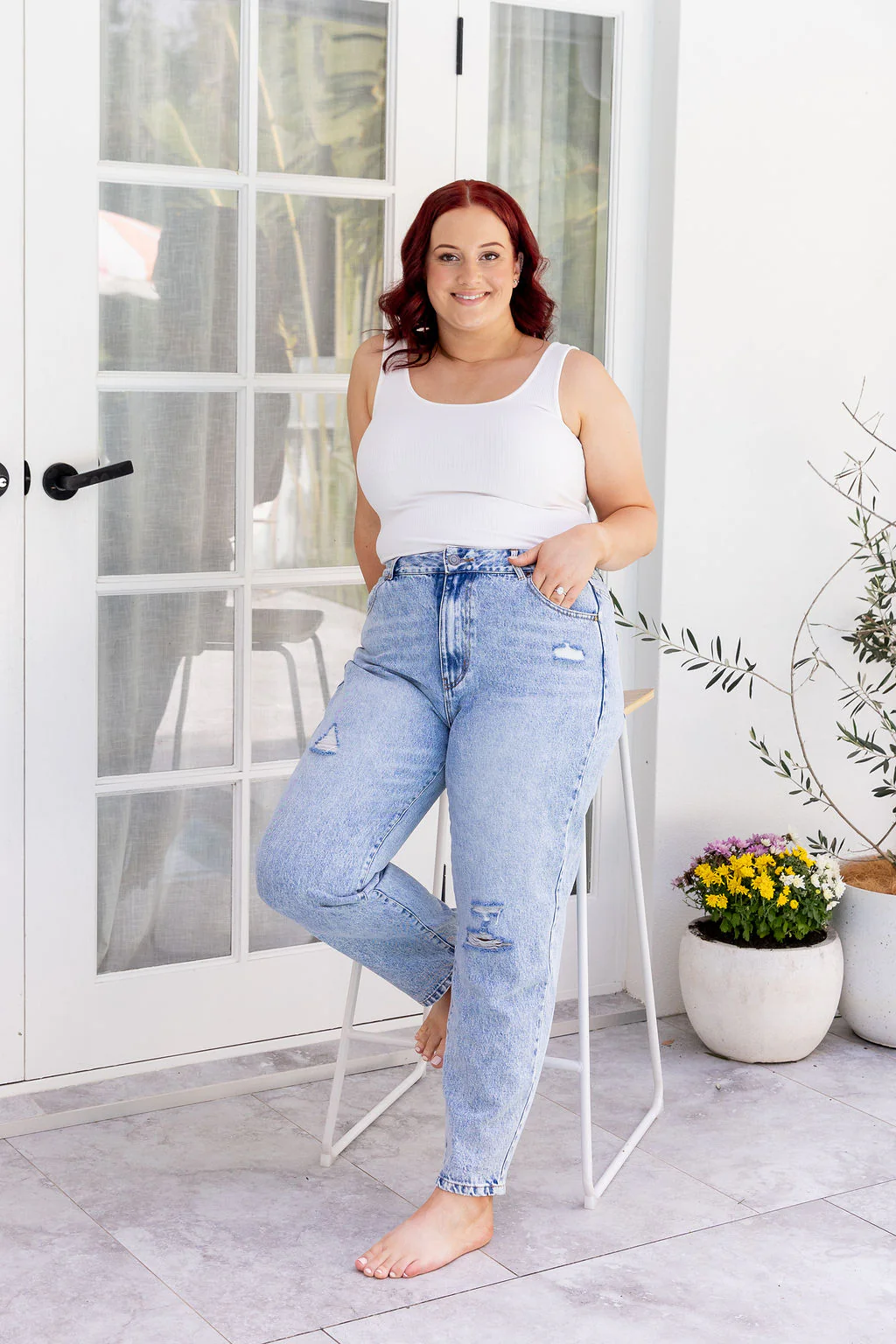 Cerys Jeans in Light Blue Acid Wash