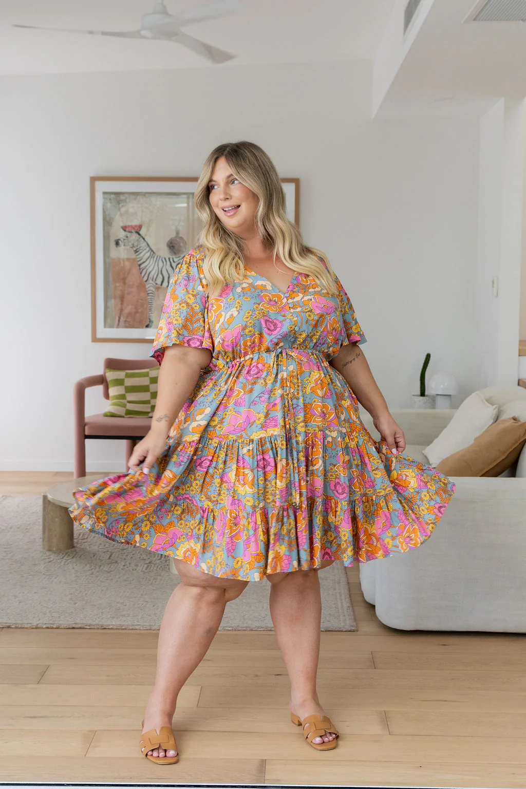 Charlie Dress in Ash Mixed Floral - Image 10