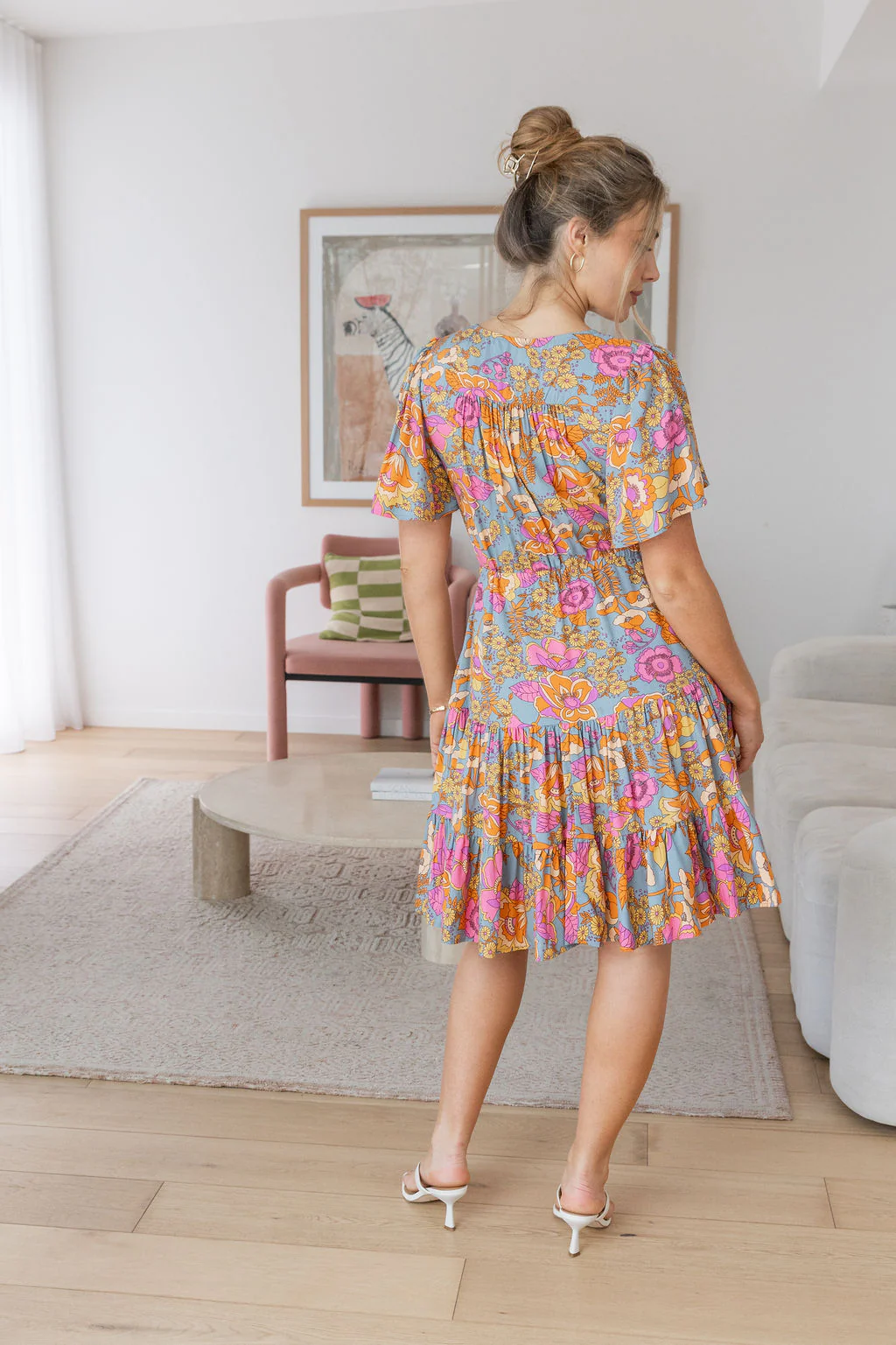 Charlie Dress in Ash Mixed Floral - Image 17