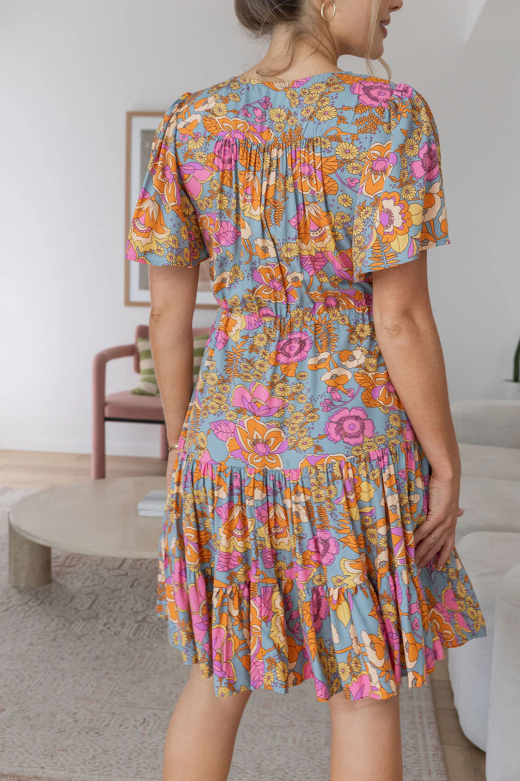 Charlie Dress in Ash Mixed Floral - Image 18