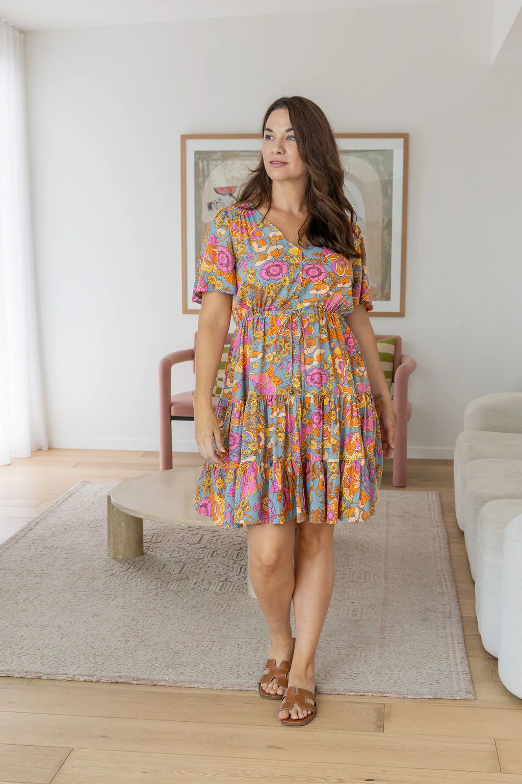 Charlie Dress in Ash Mixed Floral - Image 20