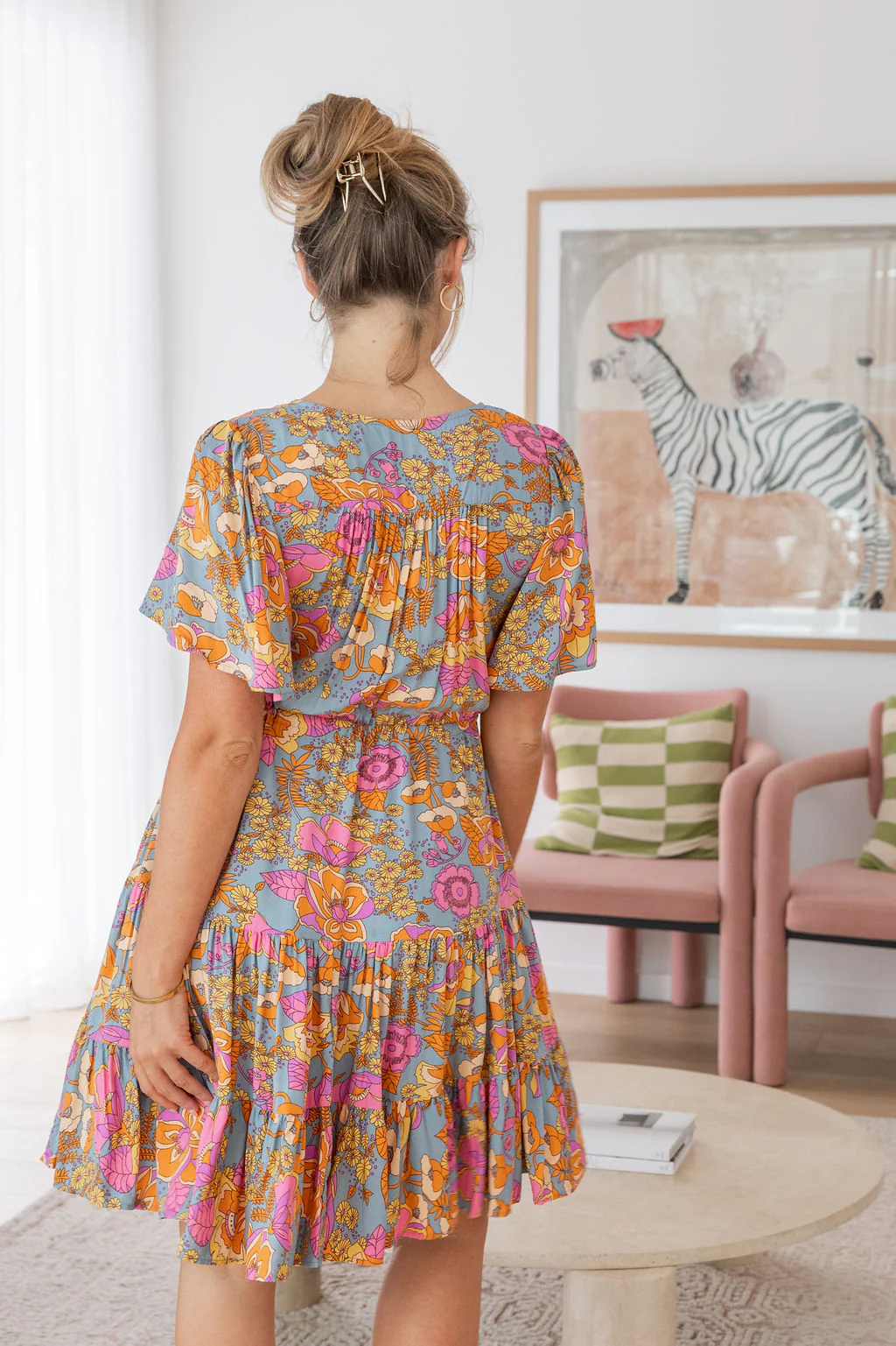 Charlie Dress in Ash Mixed Floral - Image 23