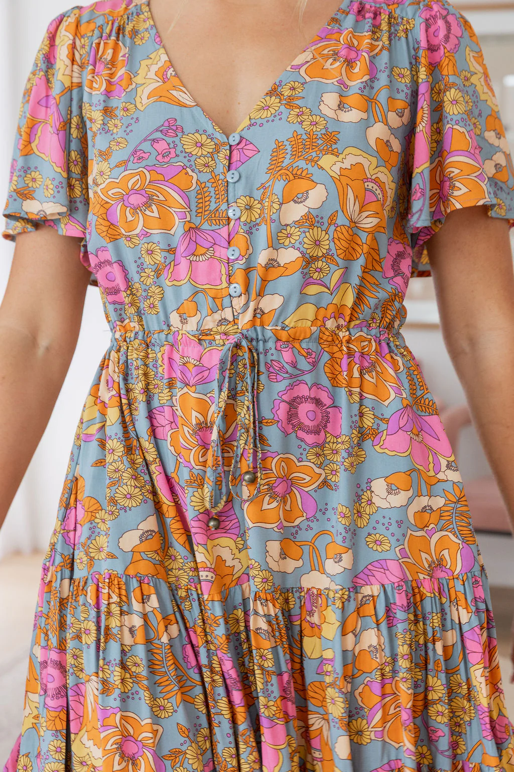 Charlie Dress in Ash Mixed Floral - Image 4