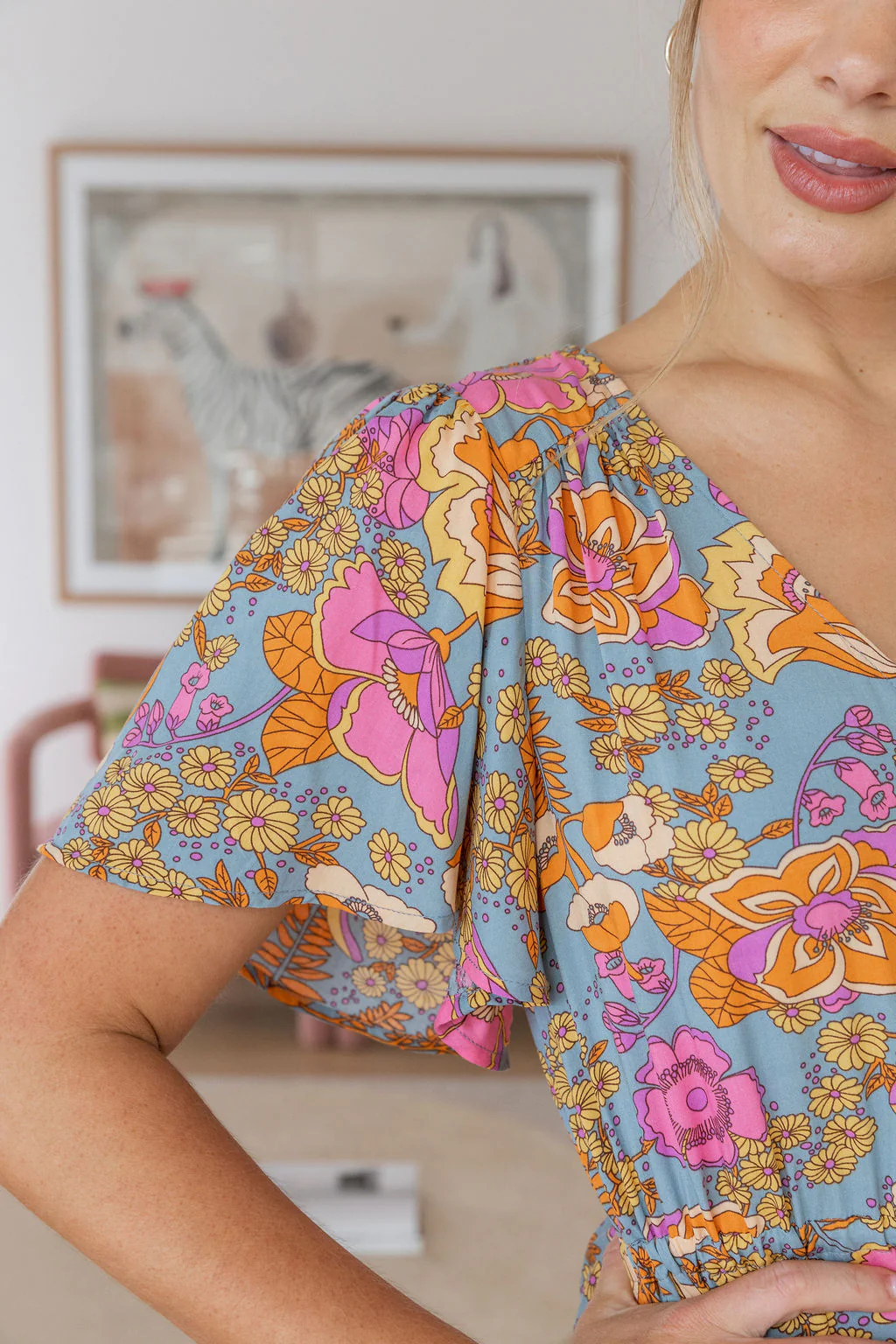 Charlie Dress in Ash Mixed Floral - Image 6