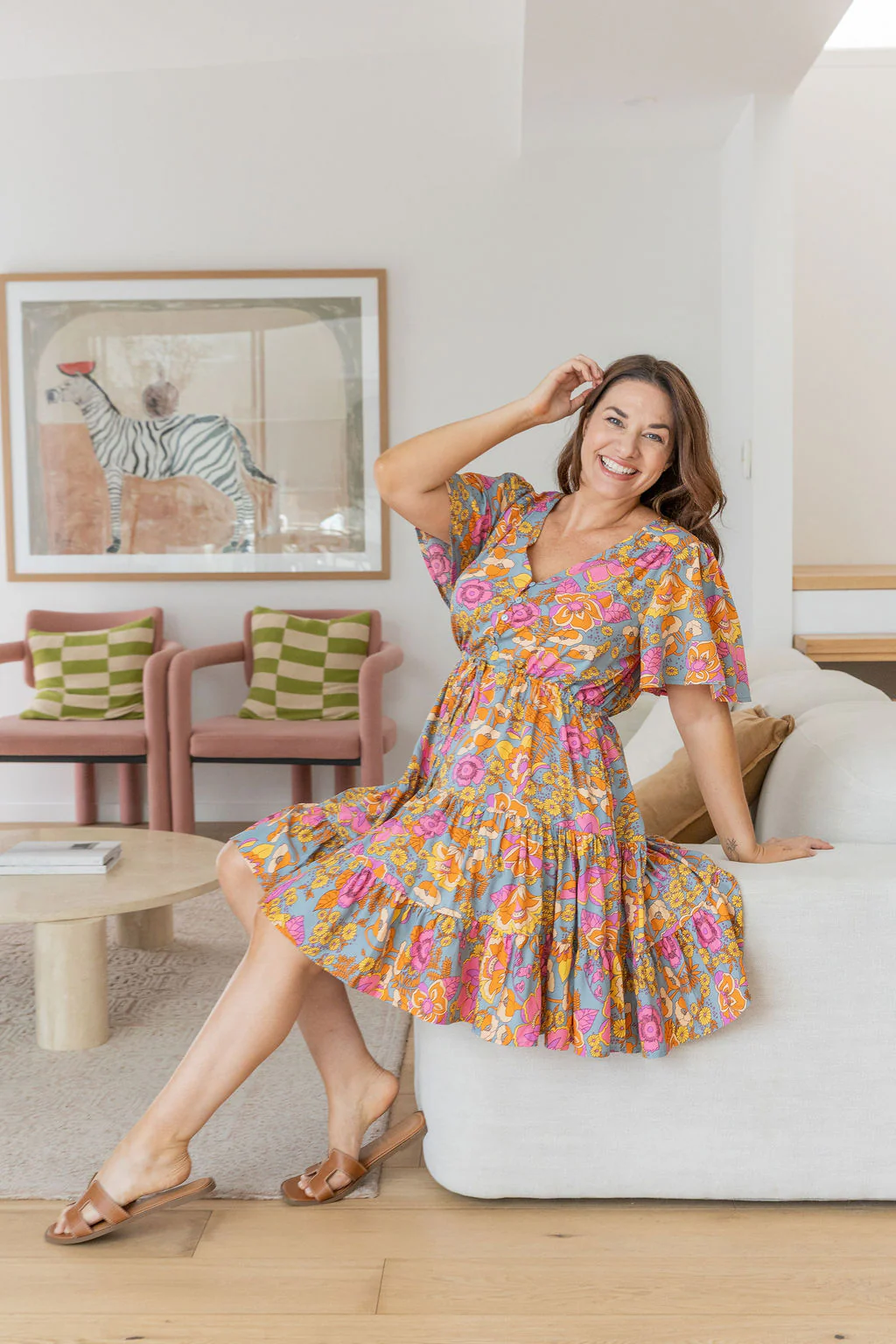 Charlie Dress in Ash Mixed Floral - Image 9