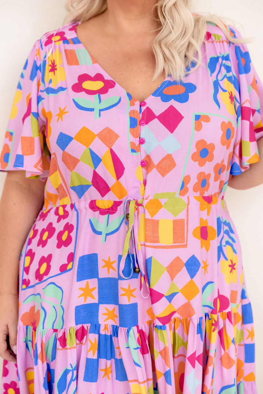 Charlie Dress in Checkerboard Petals - Image 10