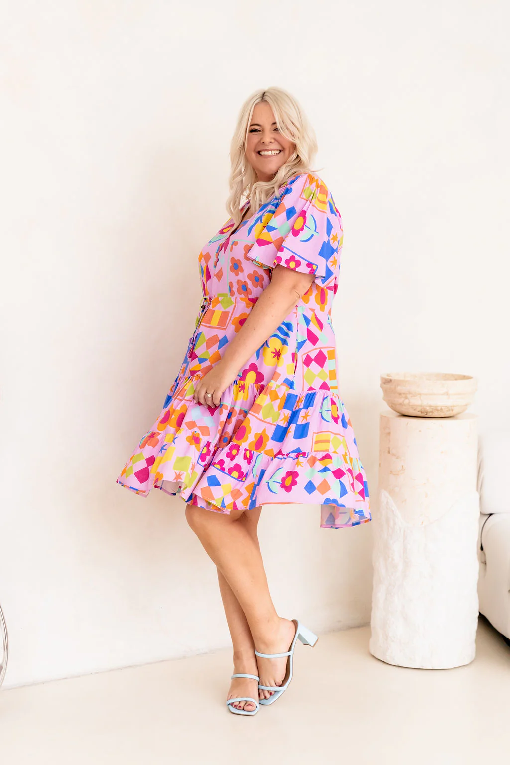 Charlie Dress in Checkerboard Petals - Image 11