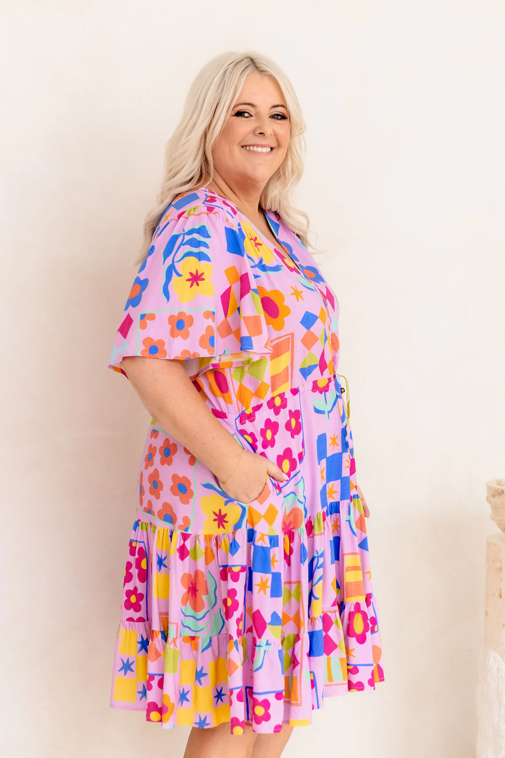 Charlie Dress in Checkerboard Petals - Image 5