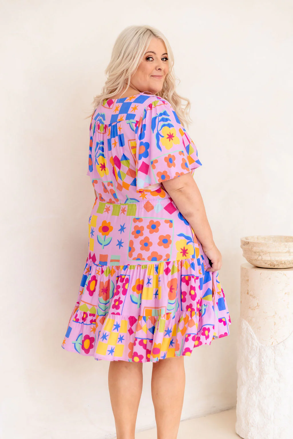Charlie Dress in Checkerboard Petals - Image 6