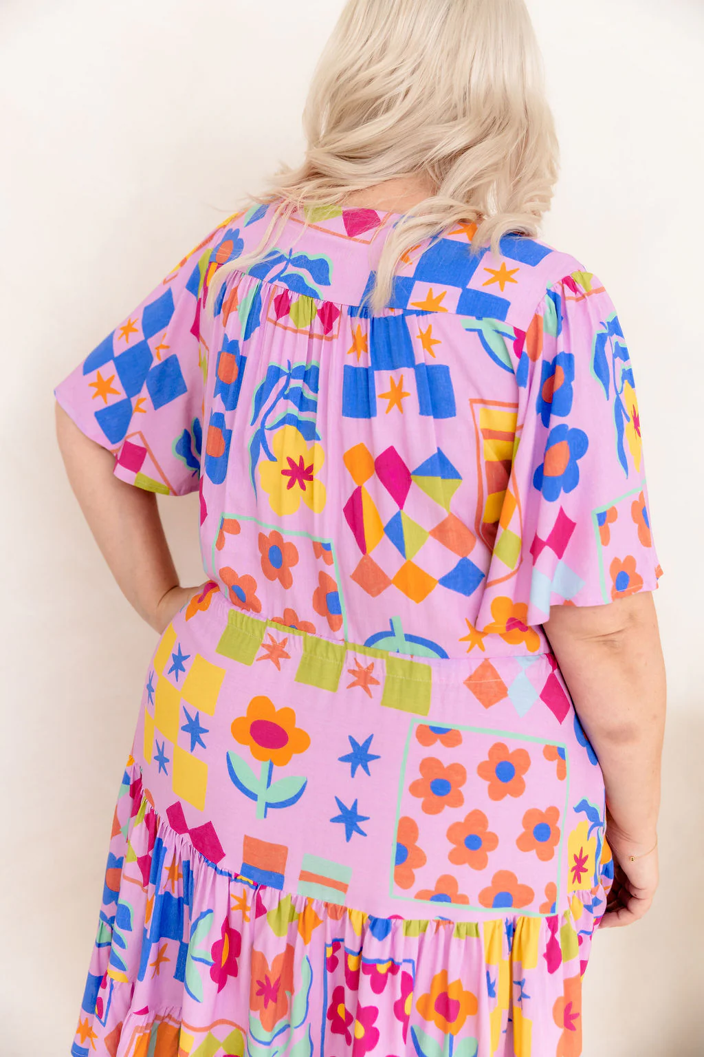 Charlie Dress in Checkerboard Petals - Image 7