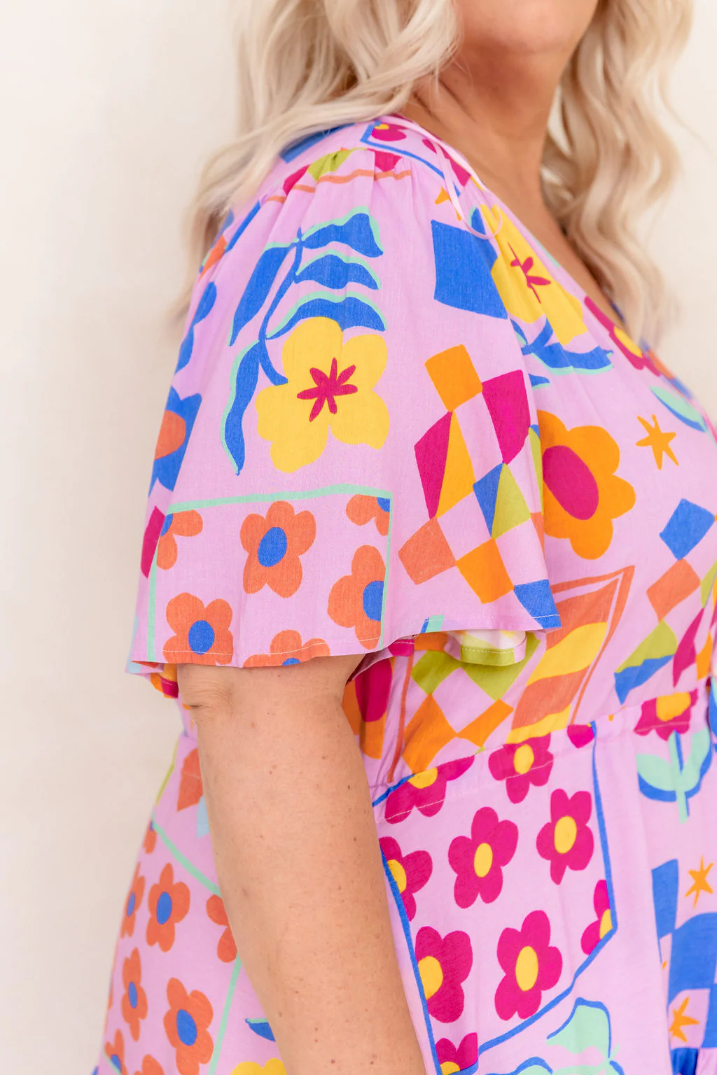 Charlie Dress in Checkerboard Petals - Image 9