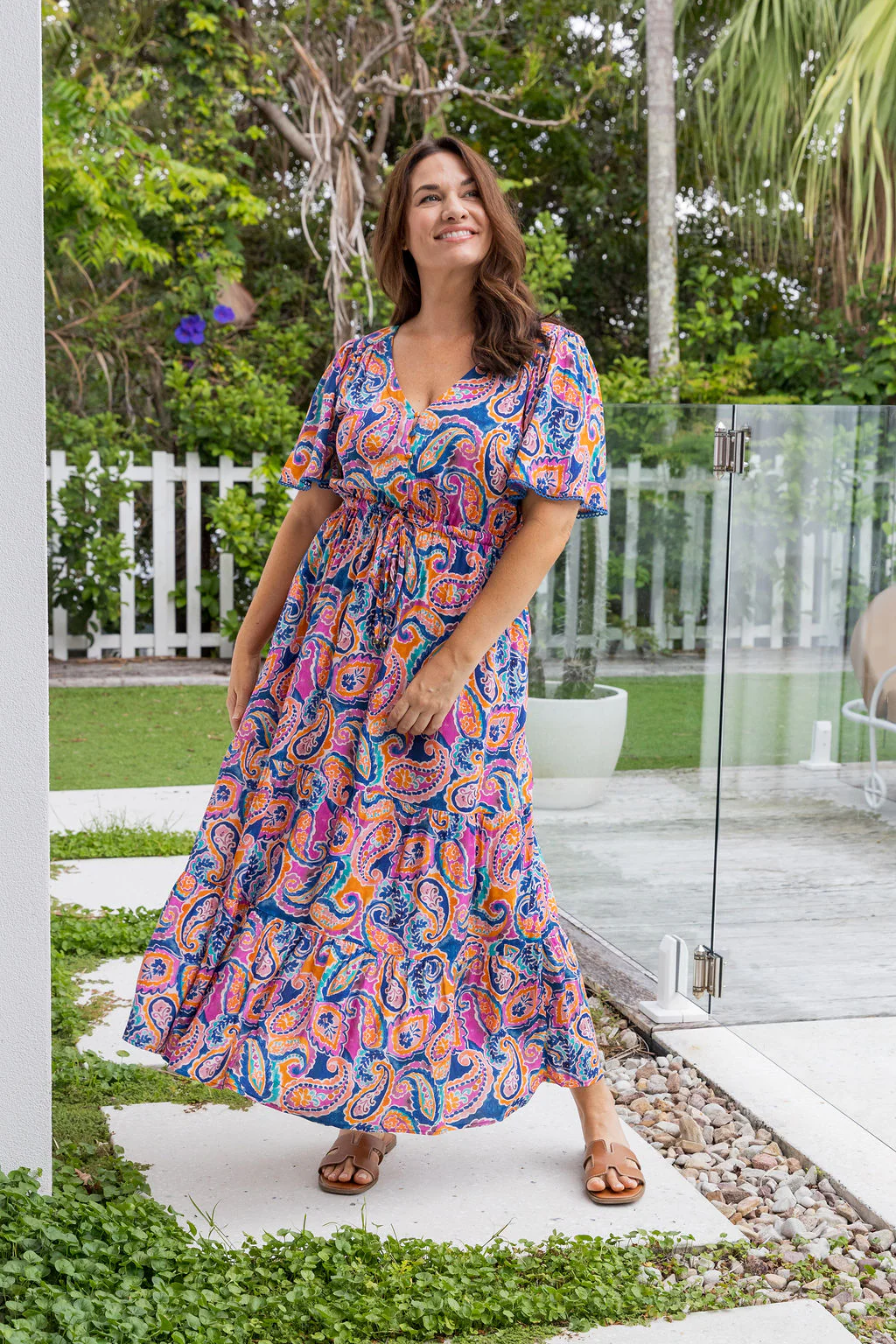 Charlize Maxi Dress in Rainbow Boteh - Image 15