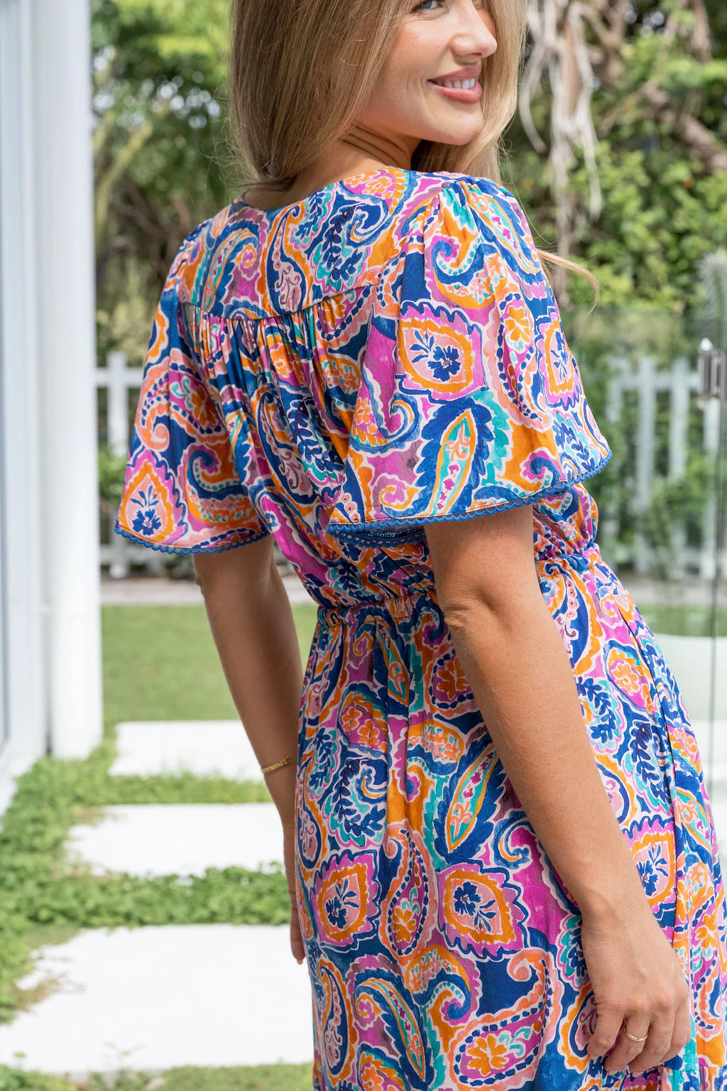 Charlize Maxi Dress in Rainbow Boteh - Image 2