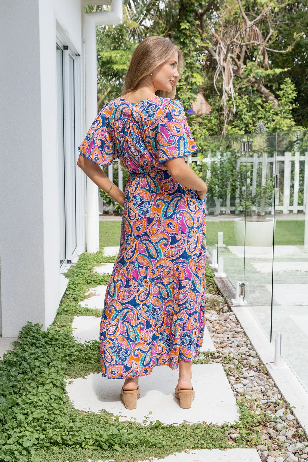 Charlize Maxi Dress in Rainbow Boteh - Image 26