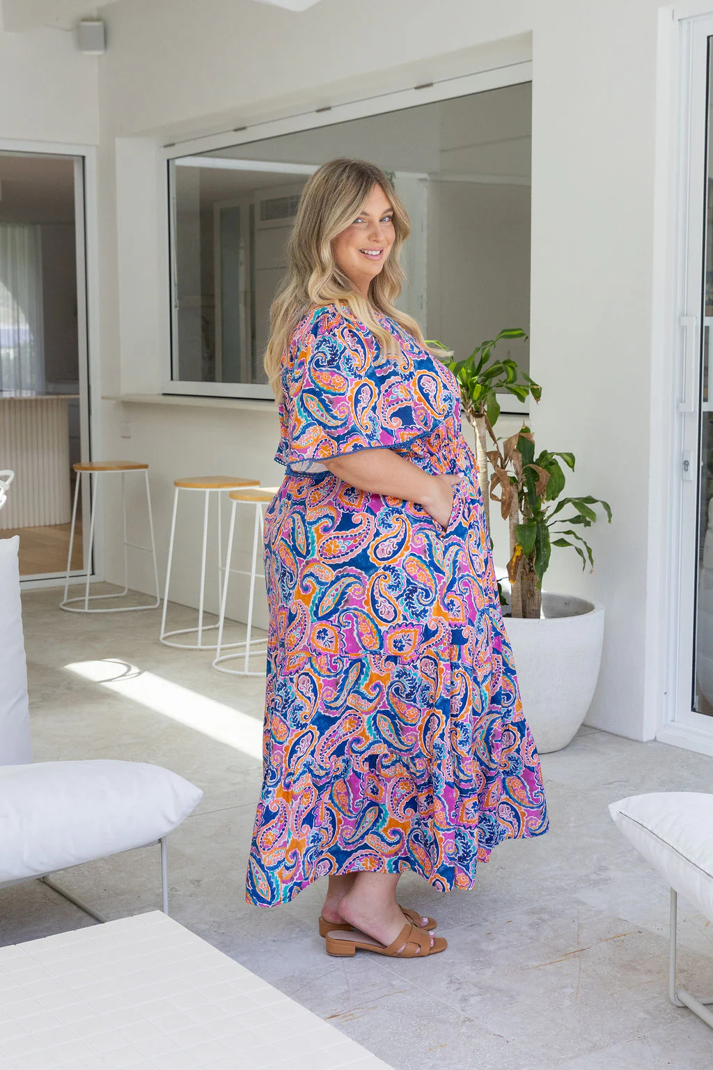 Charlize Maxi Dress in Rainbow Boteh - Image 32