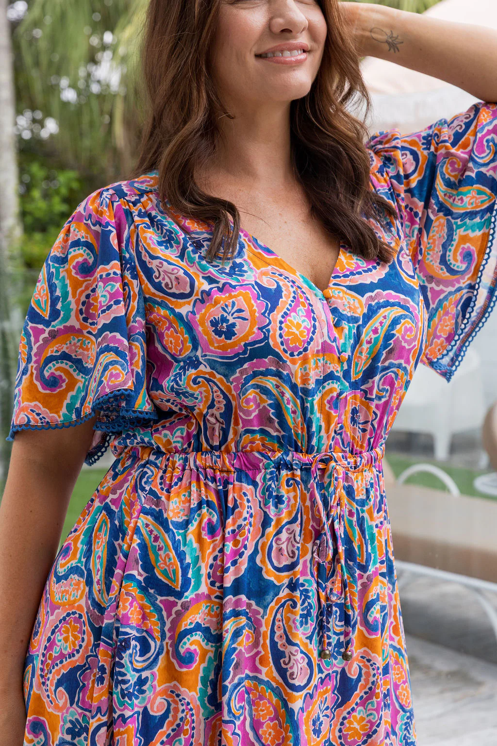 Charlize Maxi Dress in Rainbow Boteh - Image 5