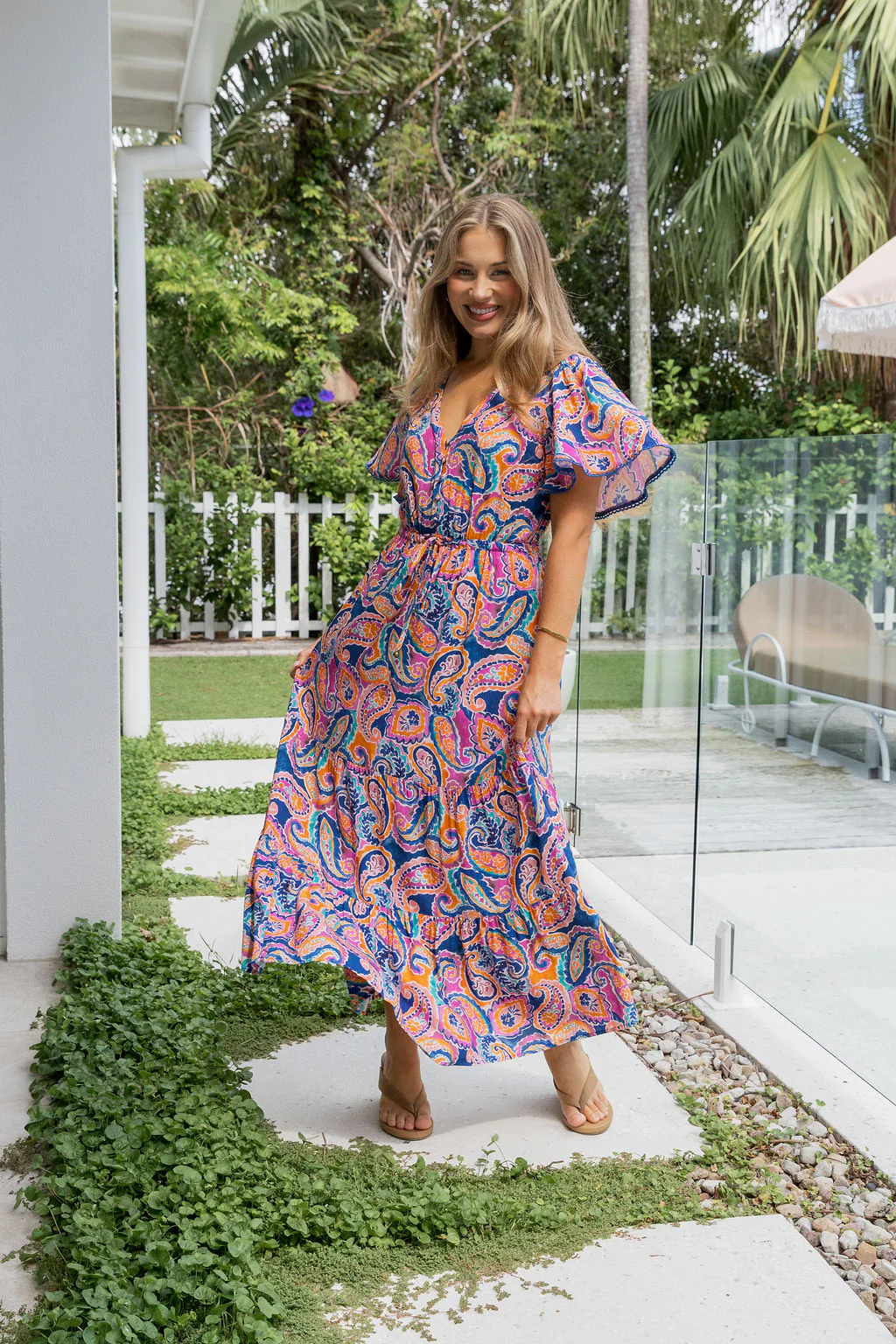 Charlize Maxi Dress in Rainbow Boteh - Image 7