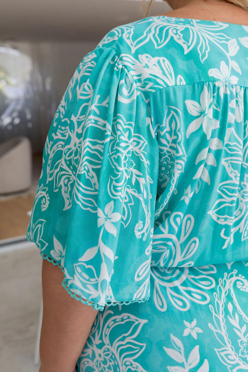 Charlize Maxi Dress in Turquoise Paisley - Image 15