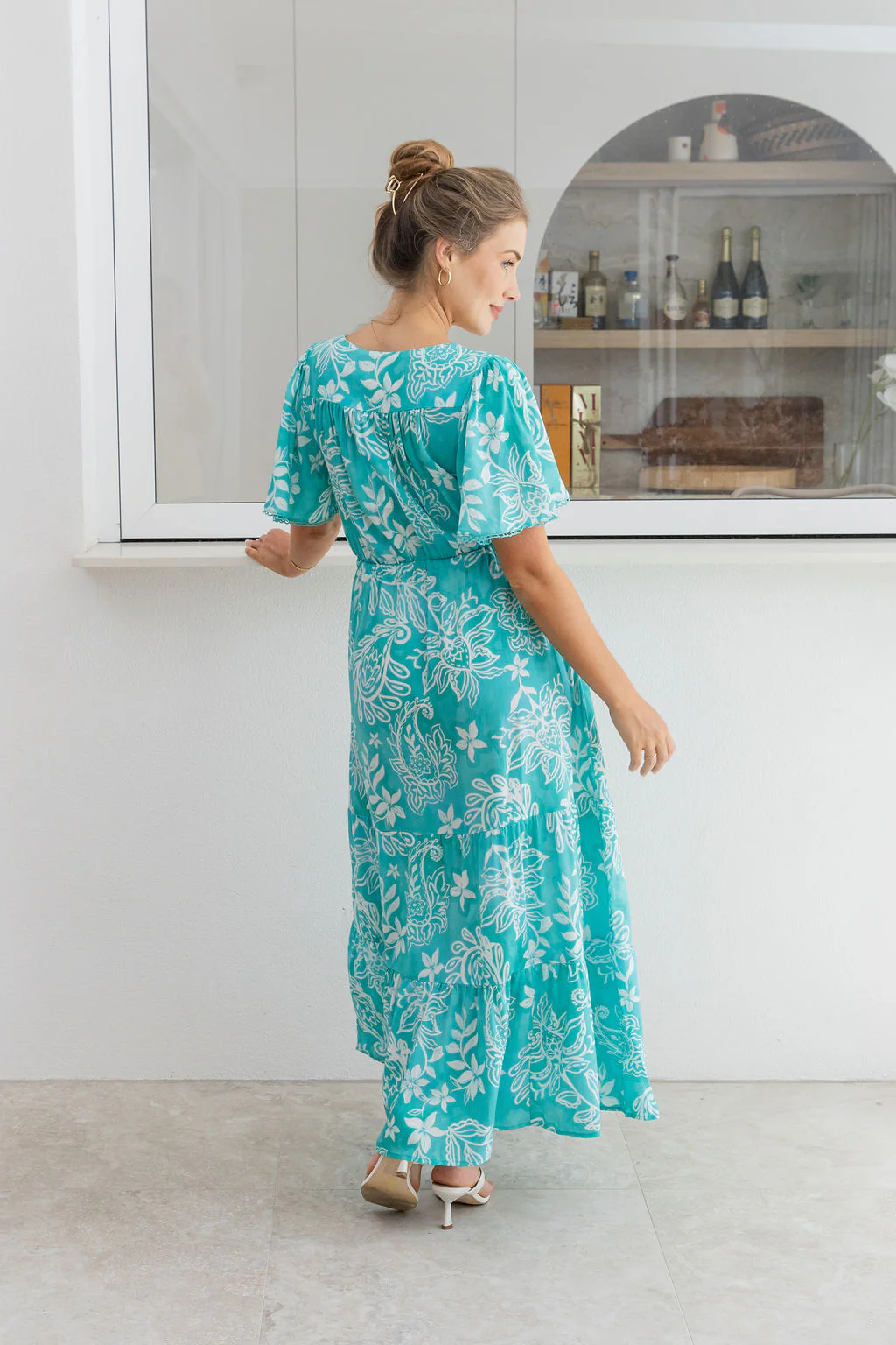 Charlize Maxi Dress in Turquoise Paisley - Image 22
