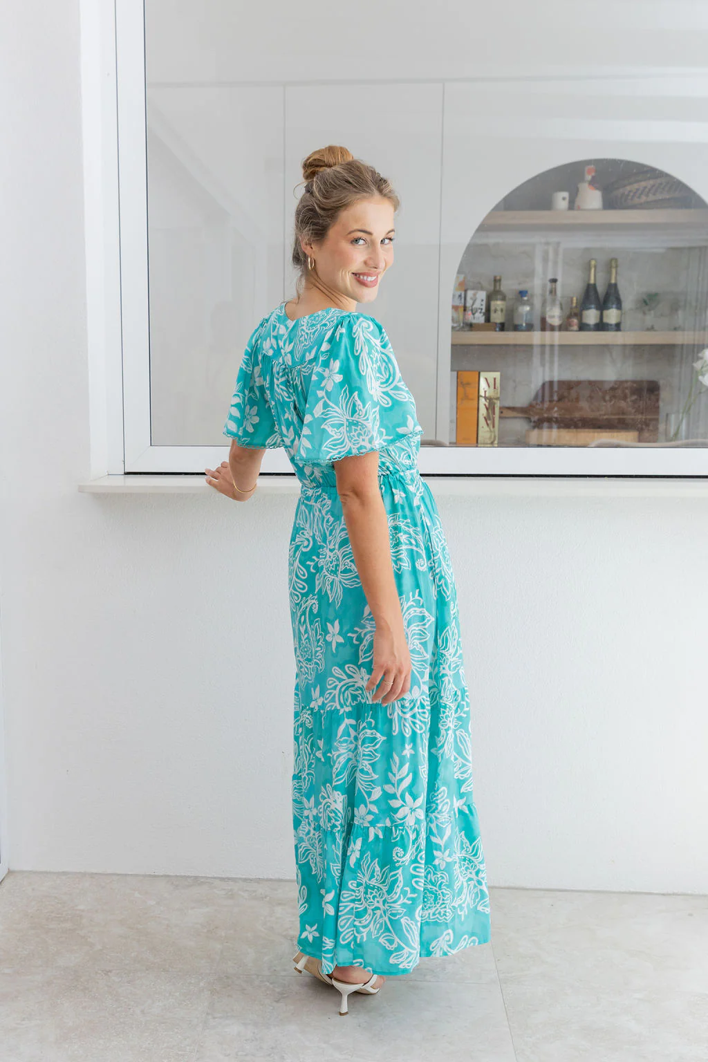 Charlize Maxi Dress in Turquoise Paisley - Image 23
