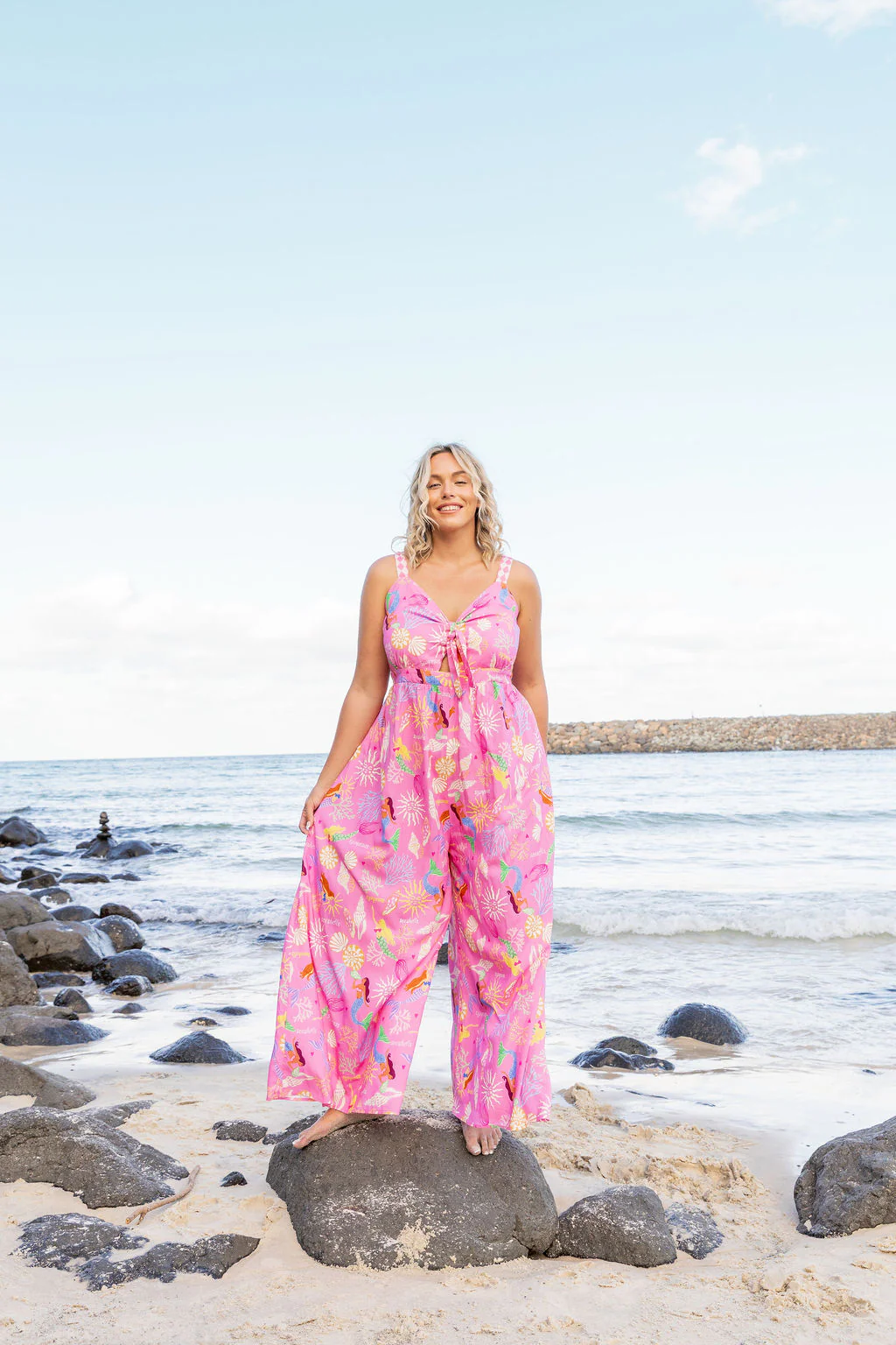 Christina Jumpsuit in Serena/Sorrento Pink - Image 11