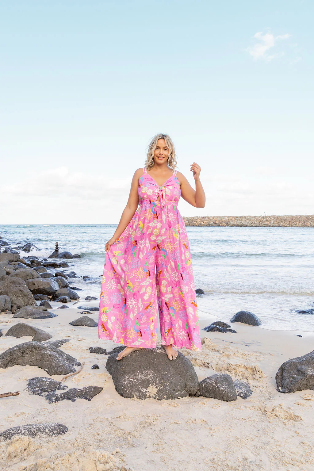 Christina Jumpsuit in Serena/Sorrento Pink - Image 4
