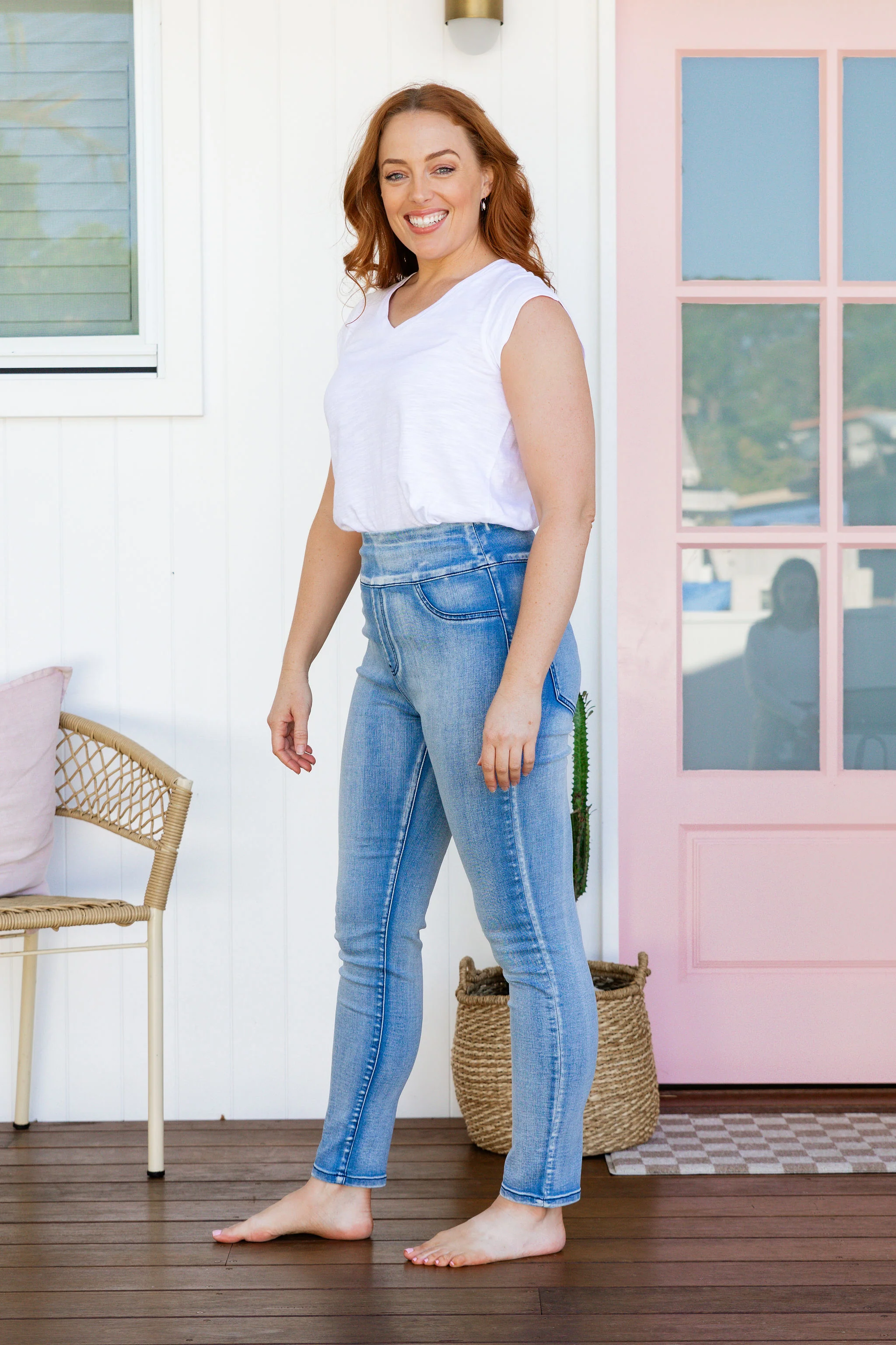 Corey Pull on Jeans in Light Blue - Image 30