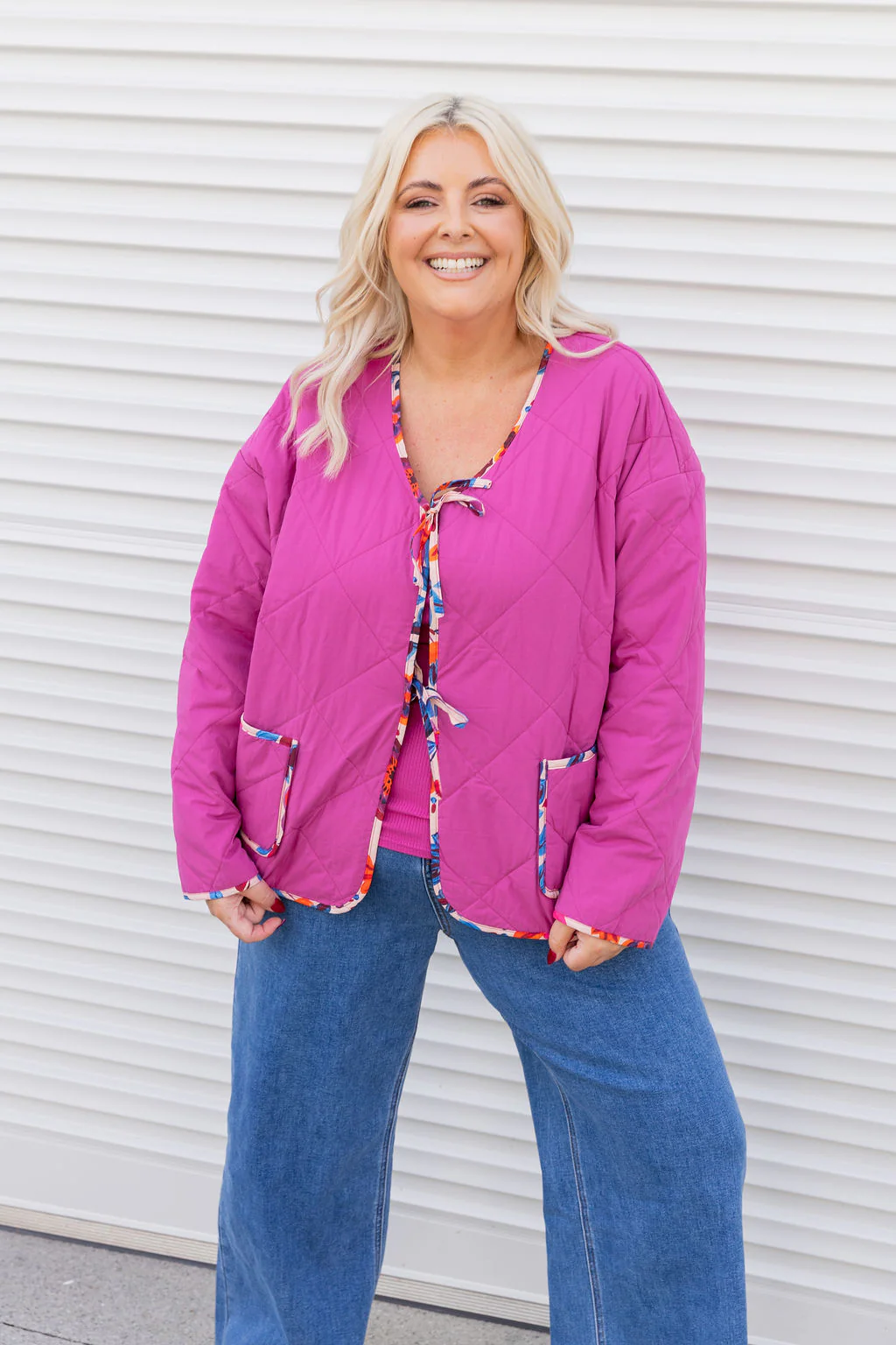 Deja Reversible Jacket in Jardin/Deep Magenta - Image 2