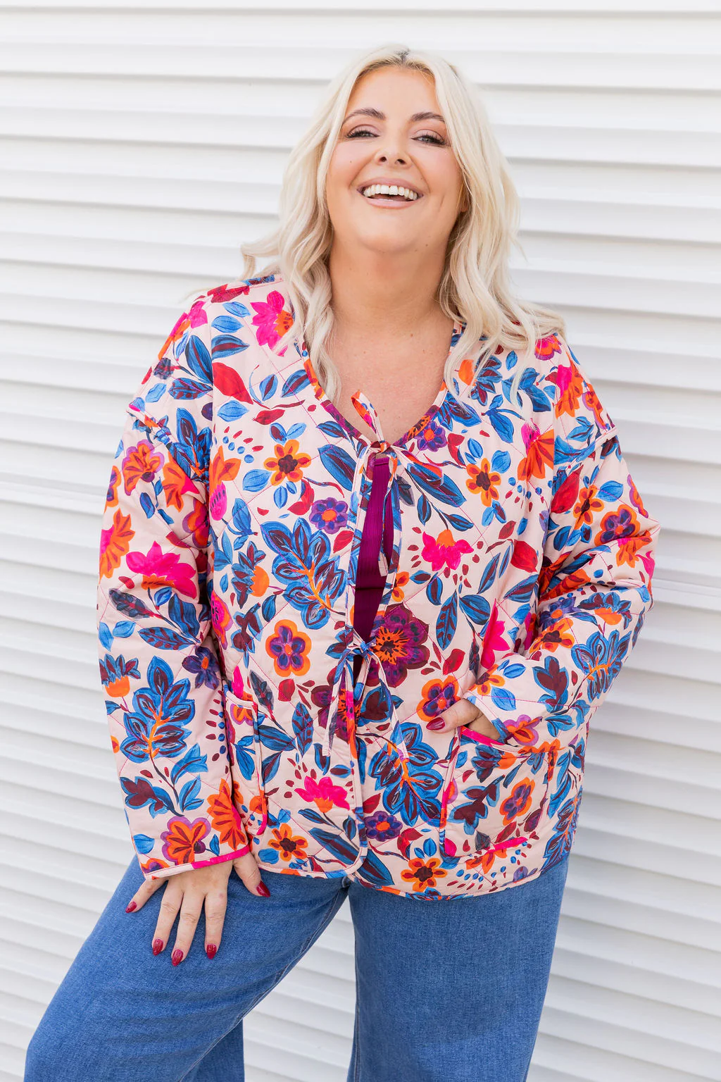 Deja Reversible Jacket in Jardin/Deep Magenta - Image 4