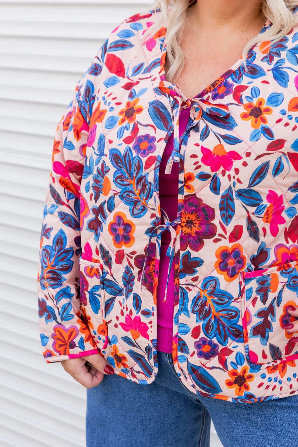 Deja Reversible Jacket in Jardin/Deep Magenta - Image 5