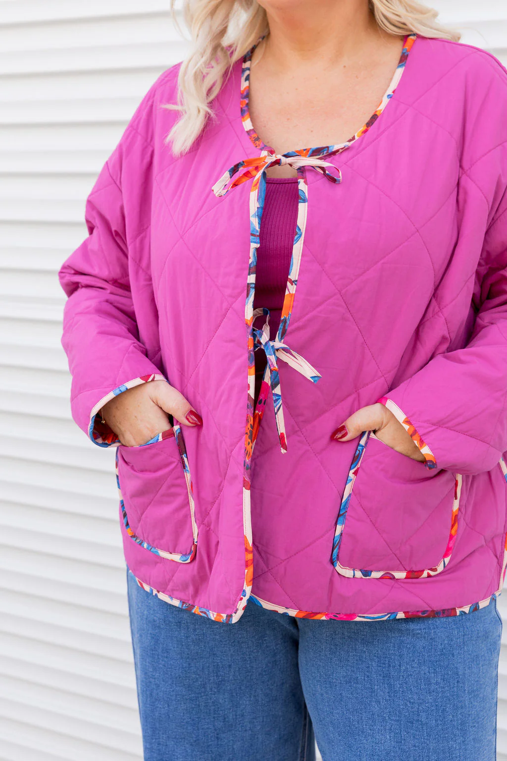 Deja Reversible Jacket in Jardin/Deep Magenta - Image 9