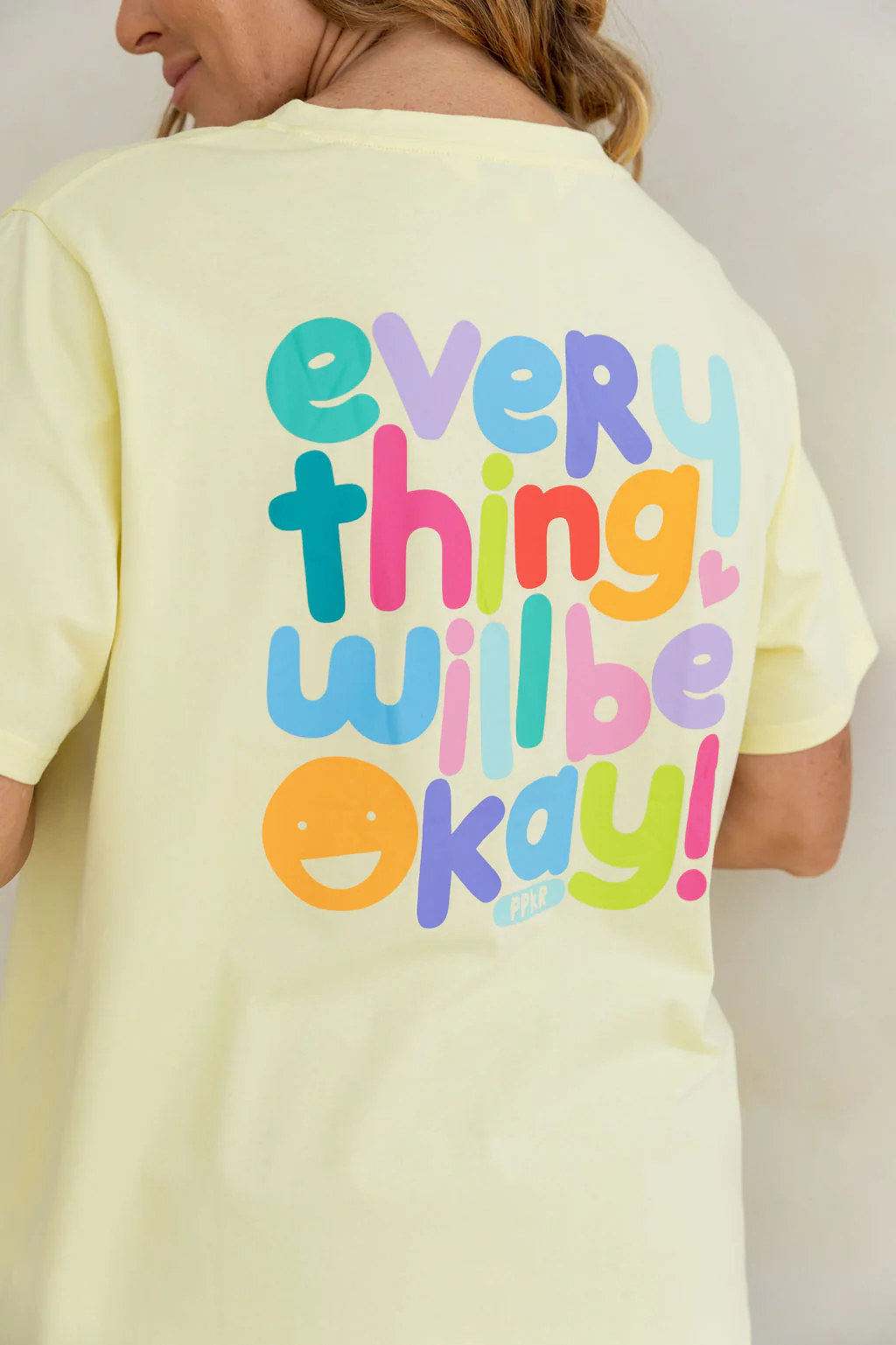 Della Relaxed V-Tee in Be Okay Lemon by Kasey Rainbow - Image 5