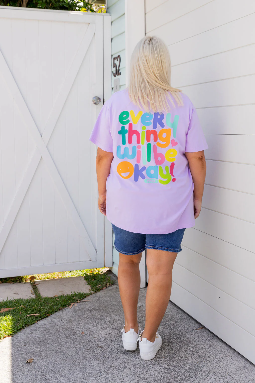 Della Relaxed V-Tee in Be Okay Lilac by Kasey Rainbow - Image 11