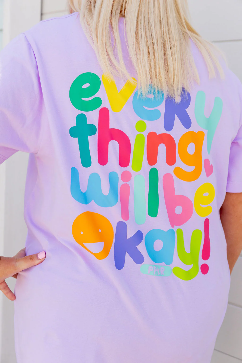 Della Relaxed V-Tee in Be Okay Lilac by Kasey Rainbow - Image 8