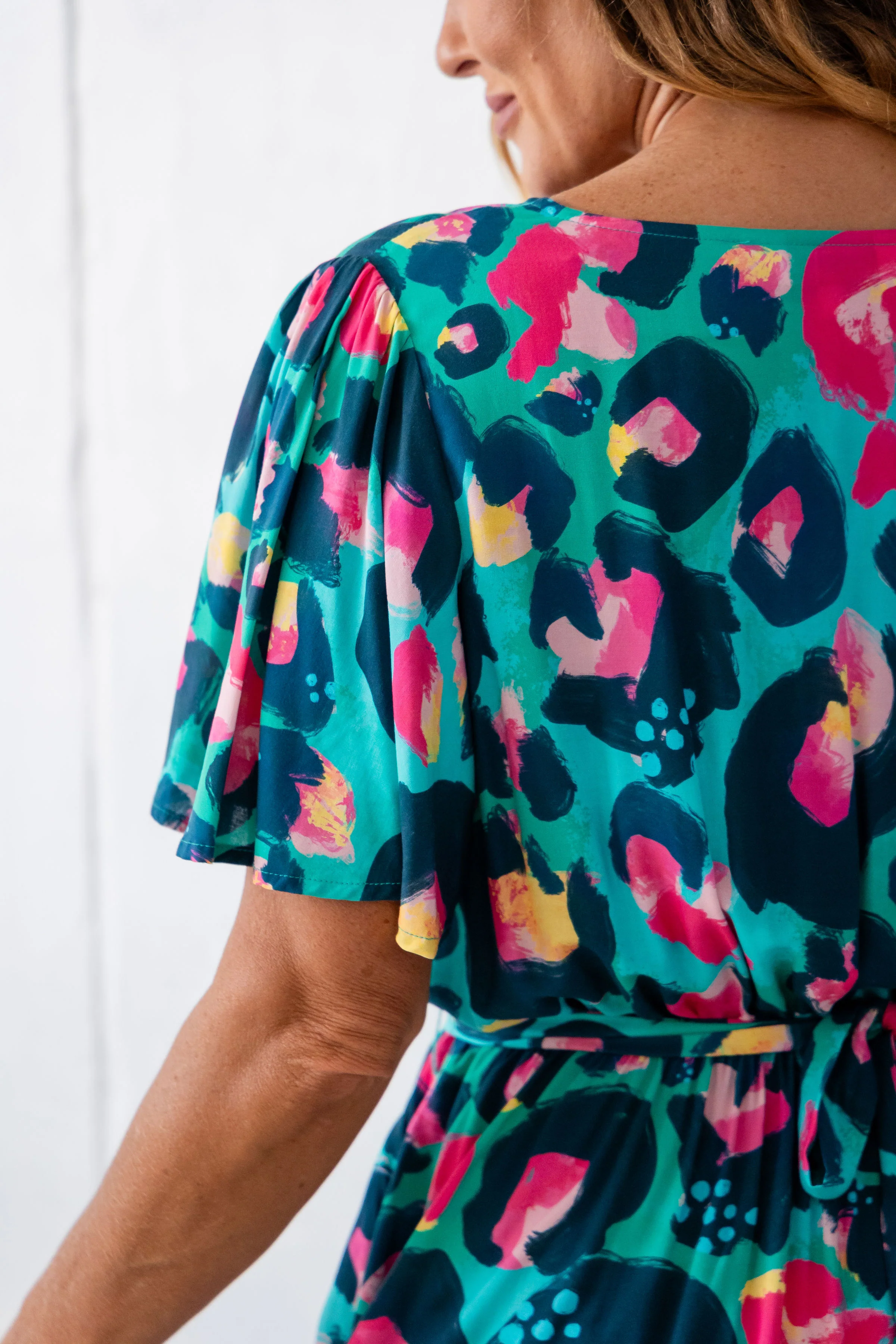 Deni Dress in Green Leopard by Kasey Rainbow - Image 3