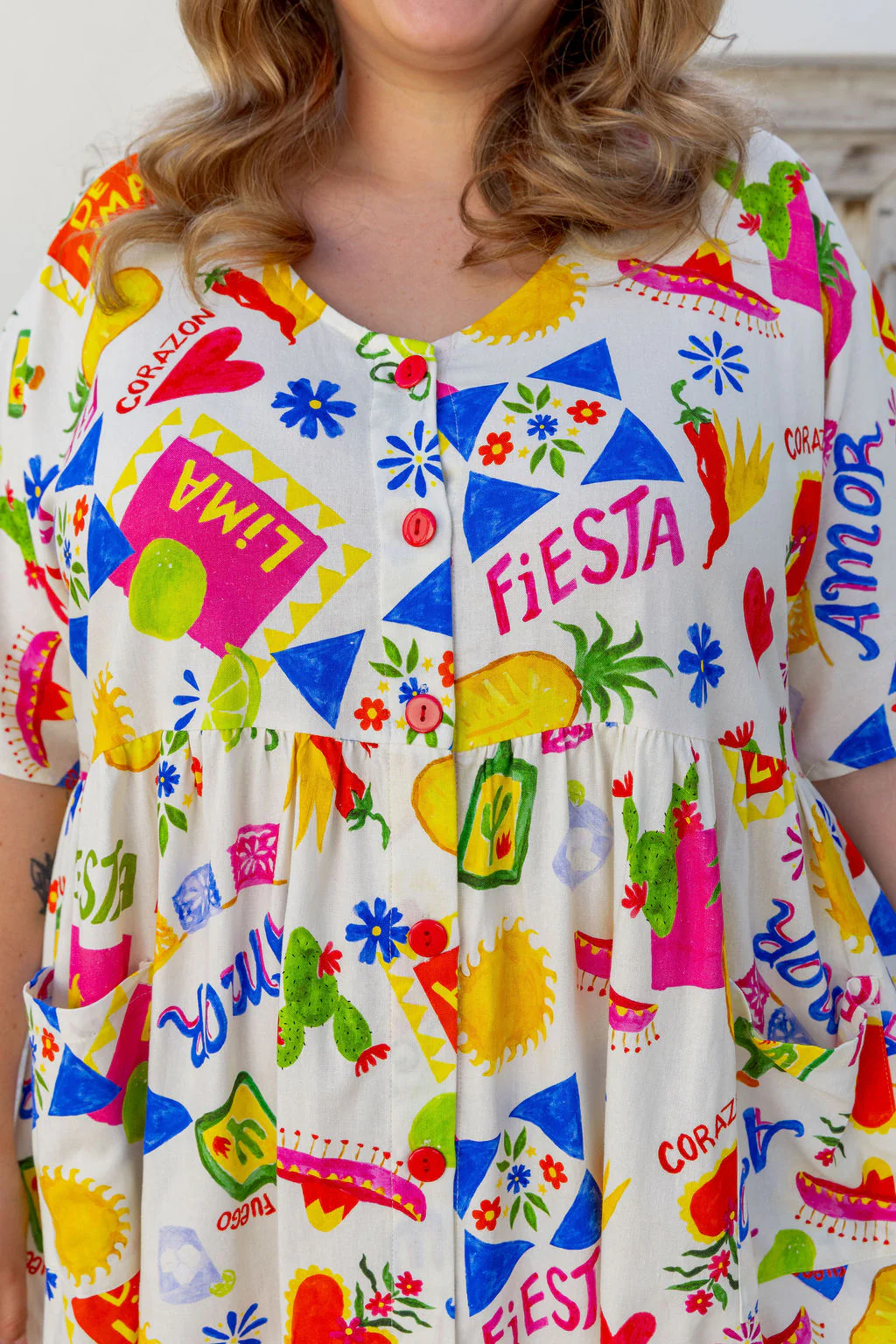 Disco Linen Blend Dress in Corazon - Image 10