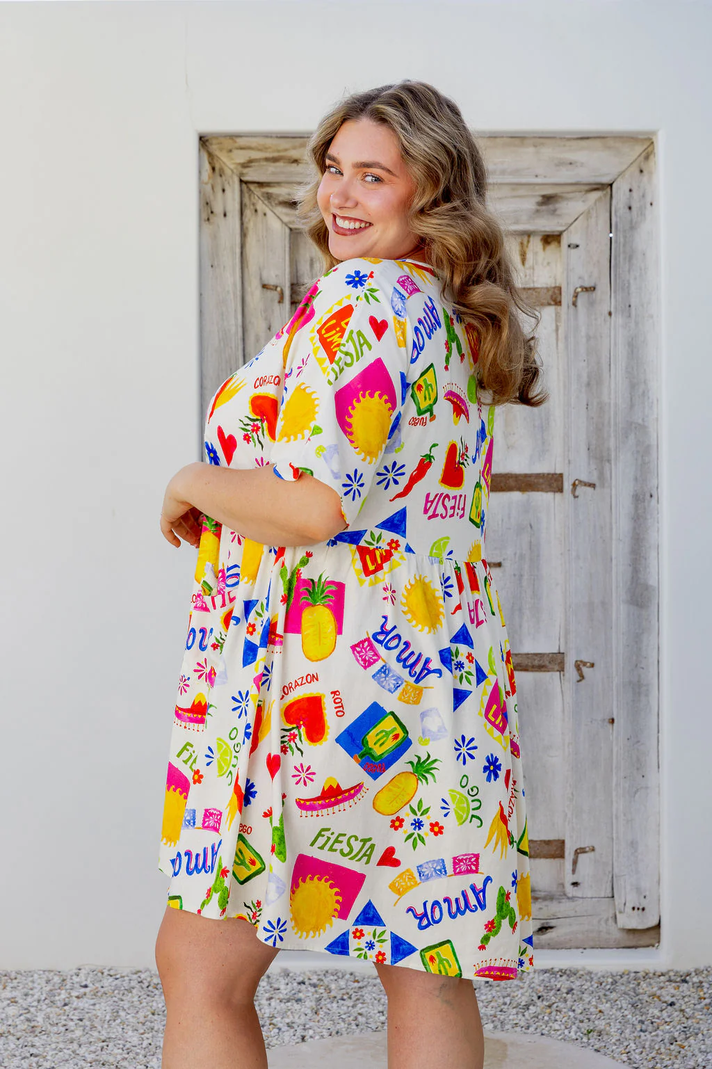 Disco Linen Blend Dress in Corazon - Image 13