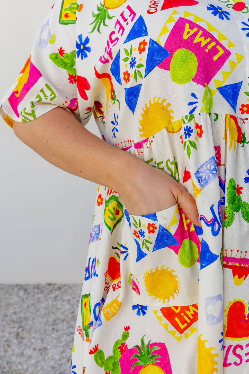 Disco Linen Blend Dress in Corazon - Image 14