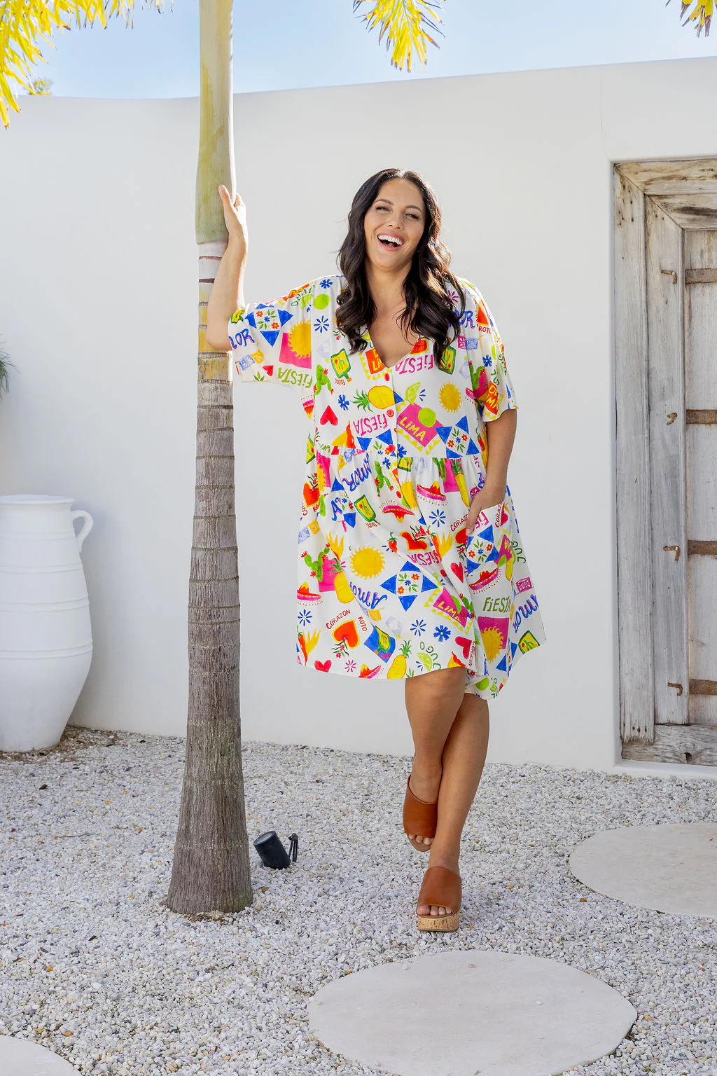 Disco Linen Blend Dress in Corazon - Image 17