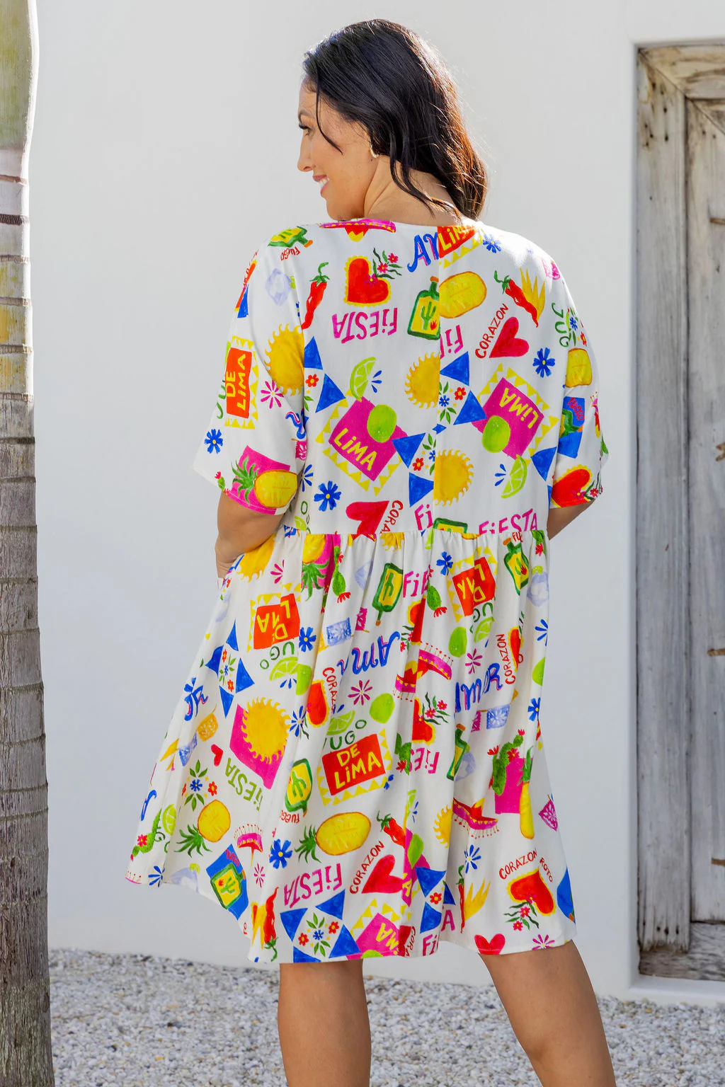 Disco Linen Blend Dress in Corazon - Image 19