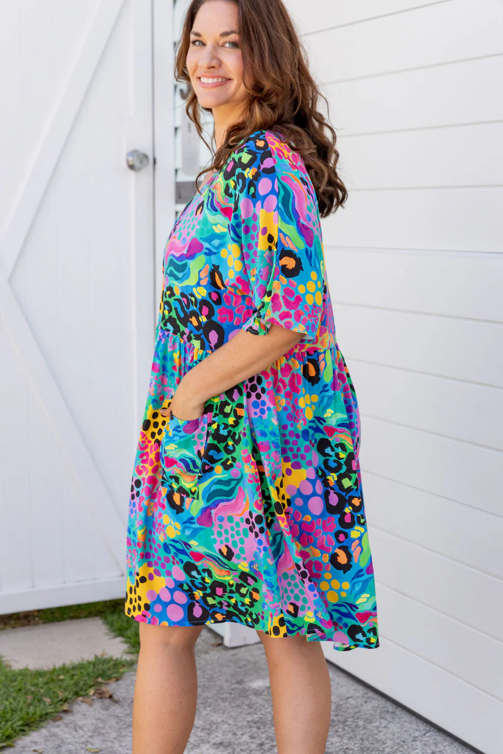 Disco Dress in Electric Leopard by Kasey Rainbow - Image 12