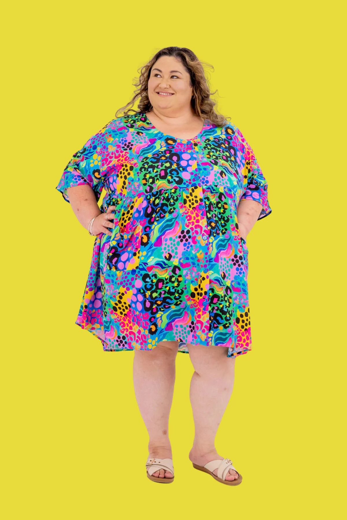Disco Dress in Electric Leopard by Kasey Rainbow - Image 3