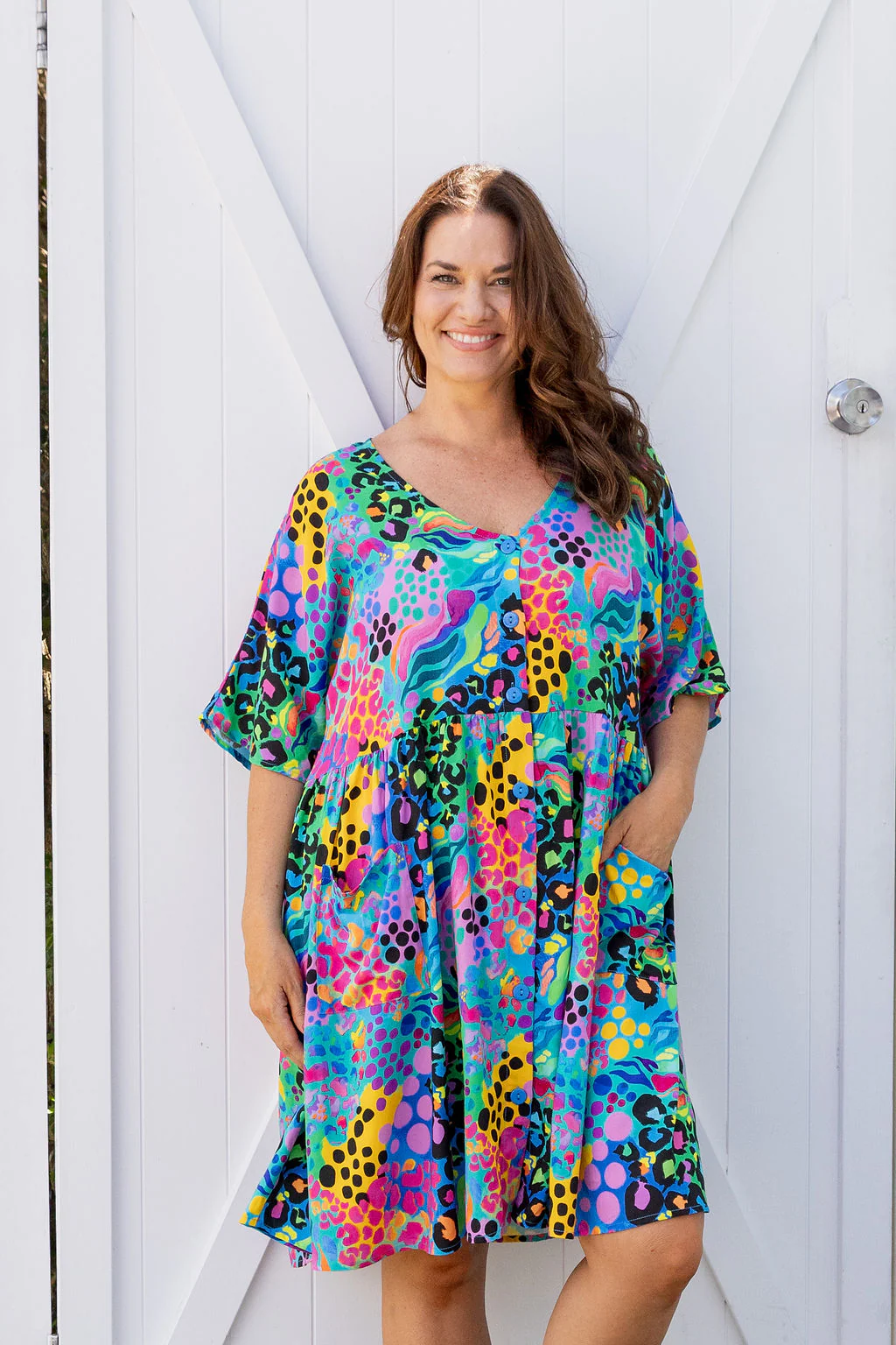 Disco Dress in Electric Leopard by Kasey Rainbow - Image 4