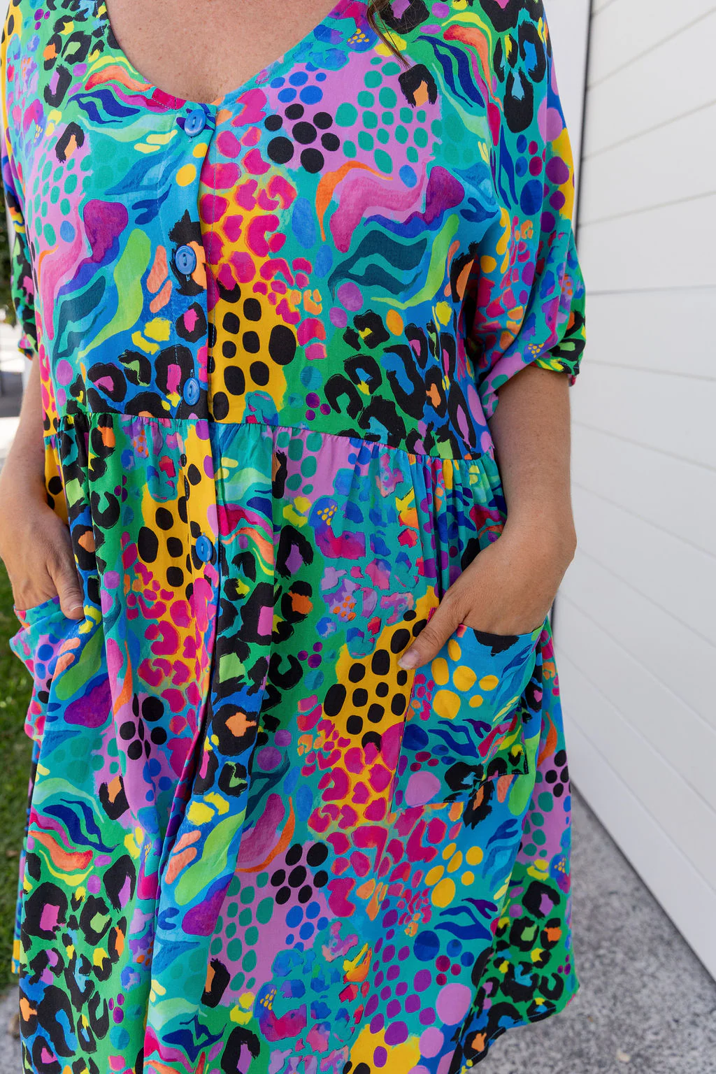 Disco Dress in Electric Leopard by Kasey Rainbow - Image 7