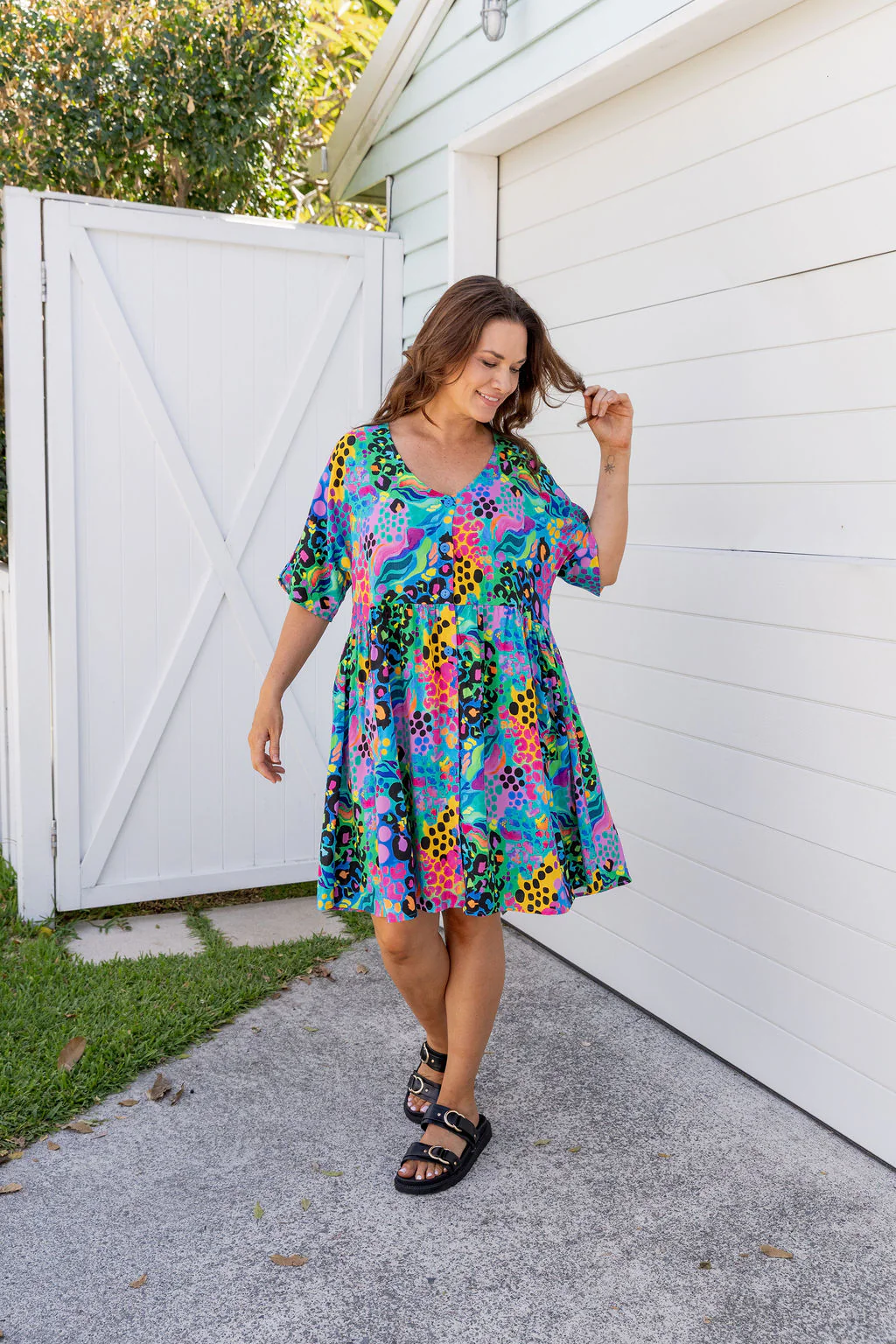 Disco Dress in Electric Leopard by Kasey Rainbow - Image 9