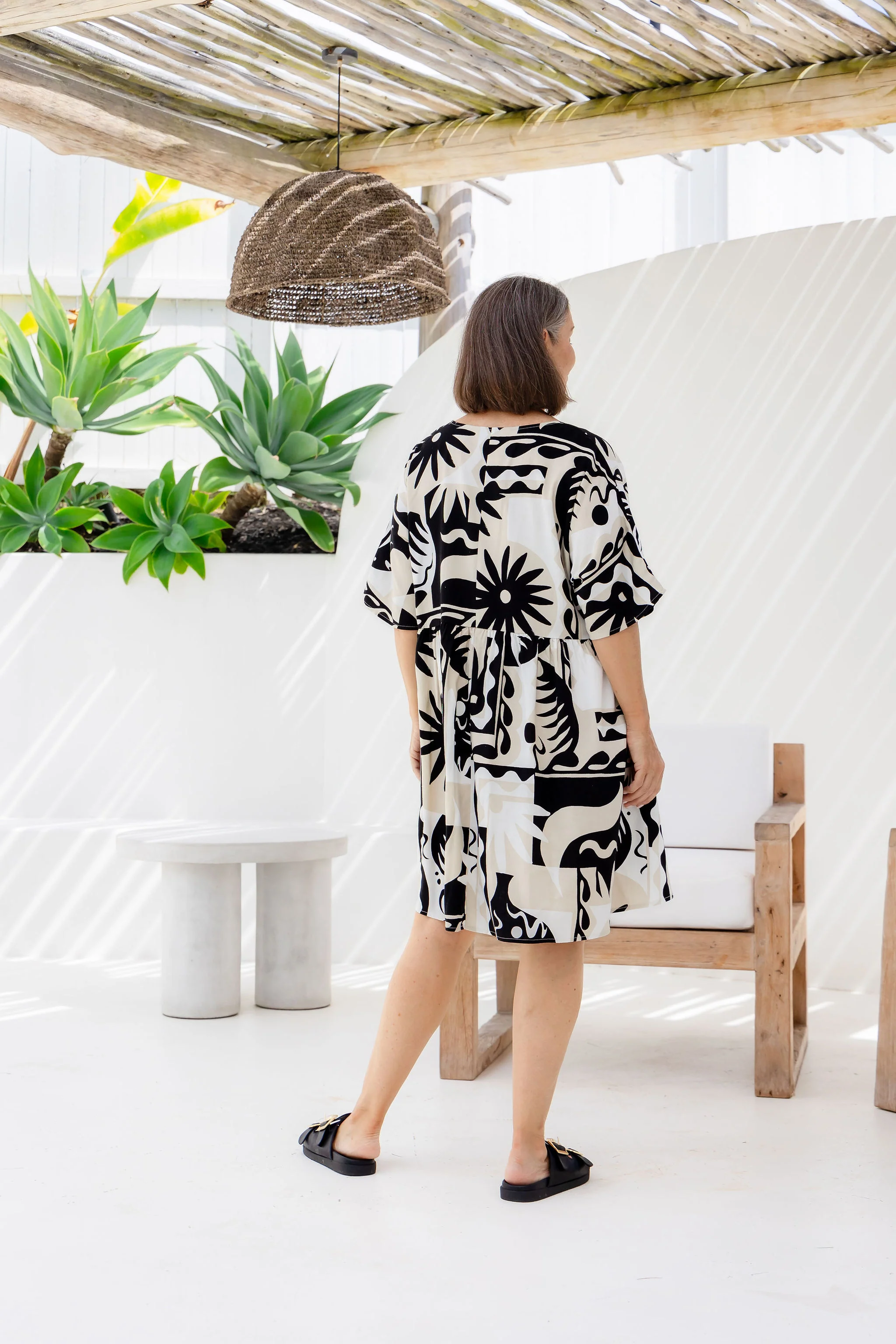 Disco Linen Blend Dress in Neptune - Image 13
