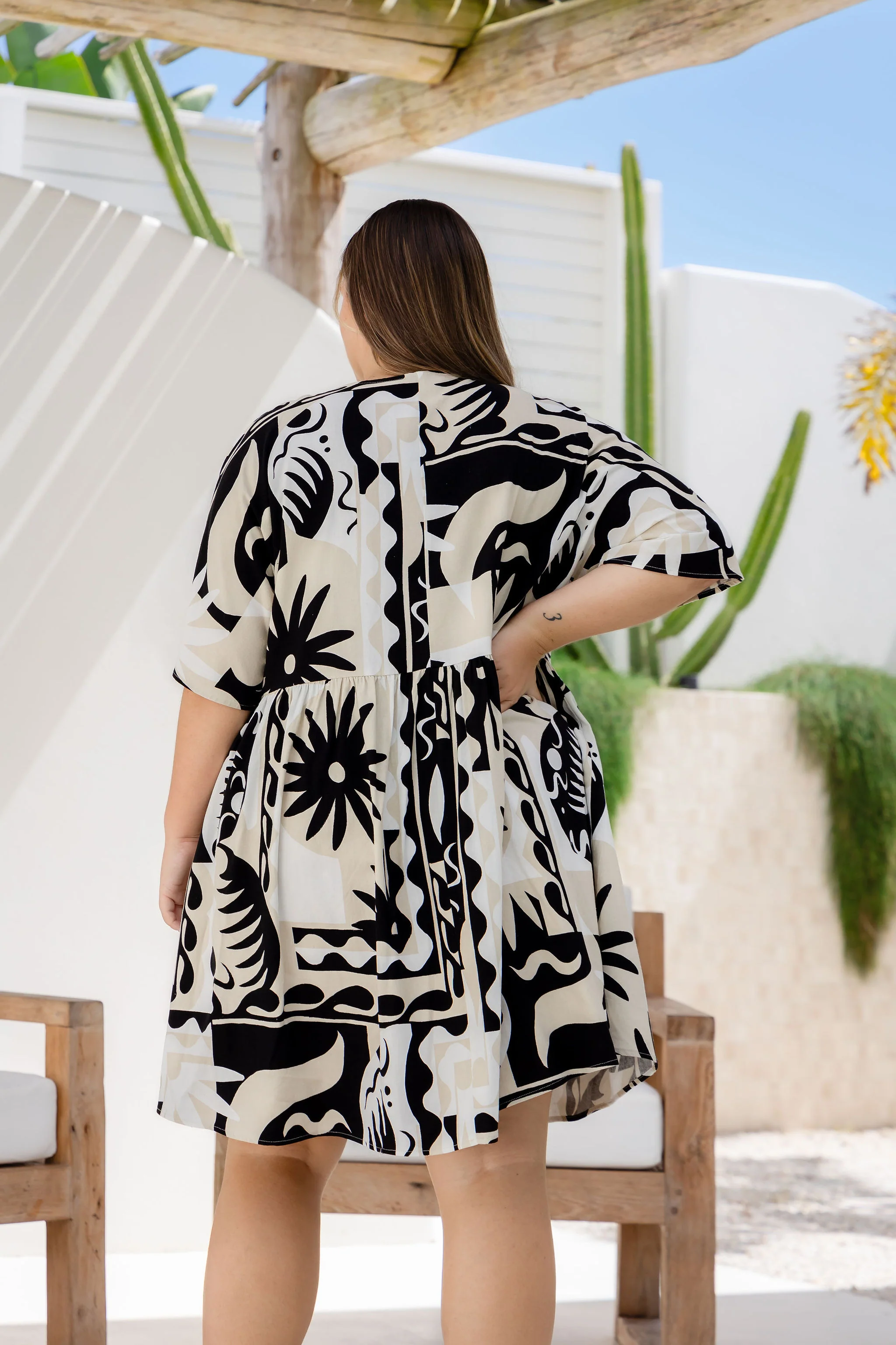 Disco Linen Blend Dress in Neptune - Image 14